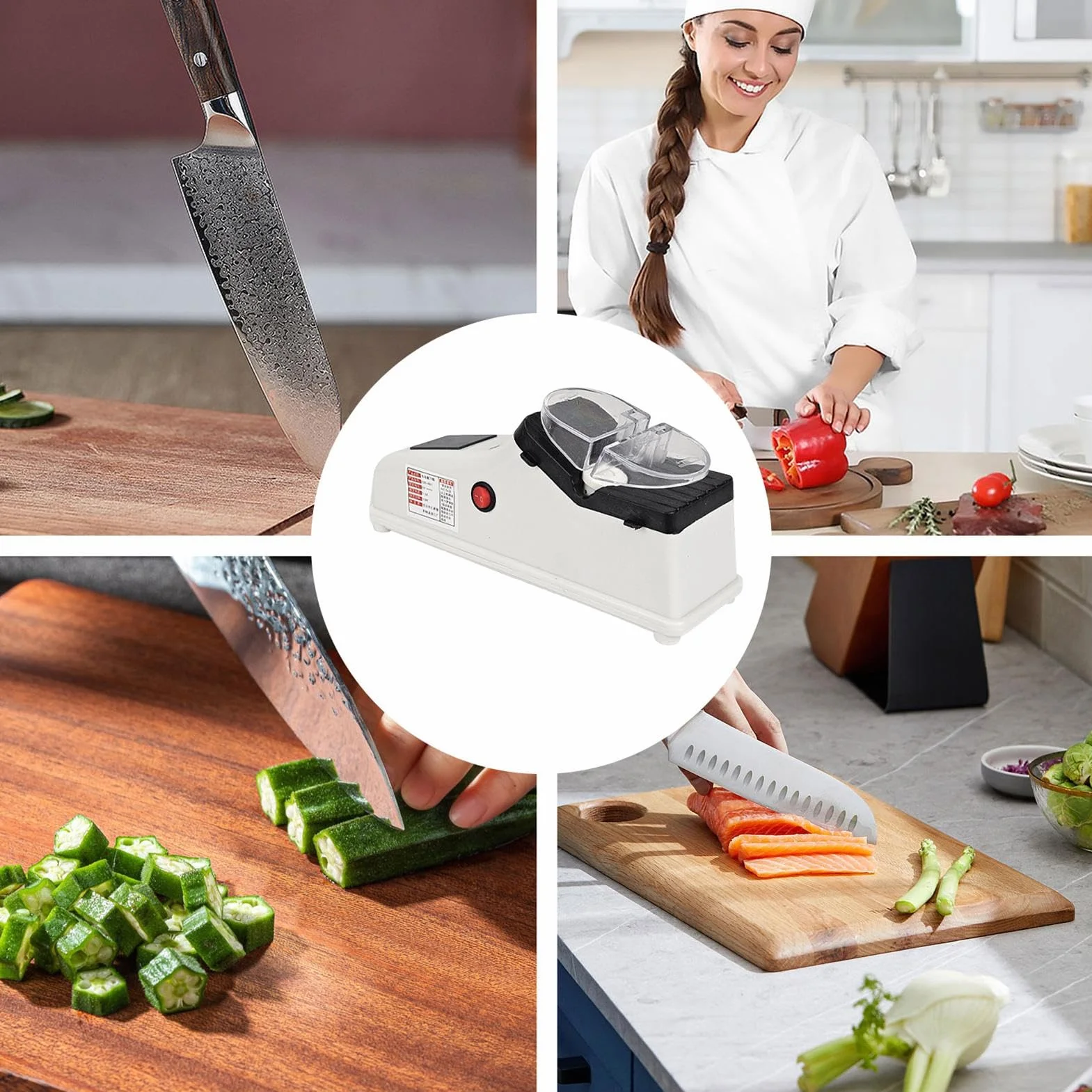 Affilacoltelli elettrico Surudoisharp Pro - Affilacoltelli professionale da 1 unità, strumento automatico per coltelli Prosharpen | Etercitenal Hailoyear Ndfinitee Affilatore con copertura protettiva