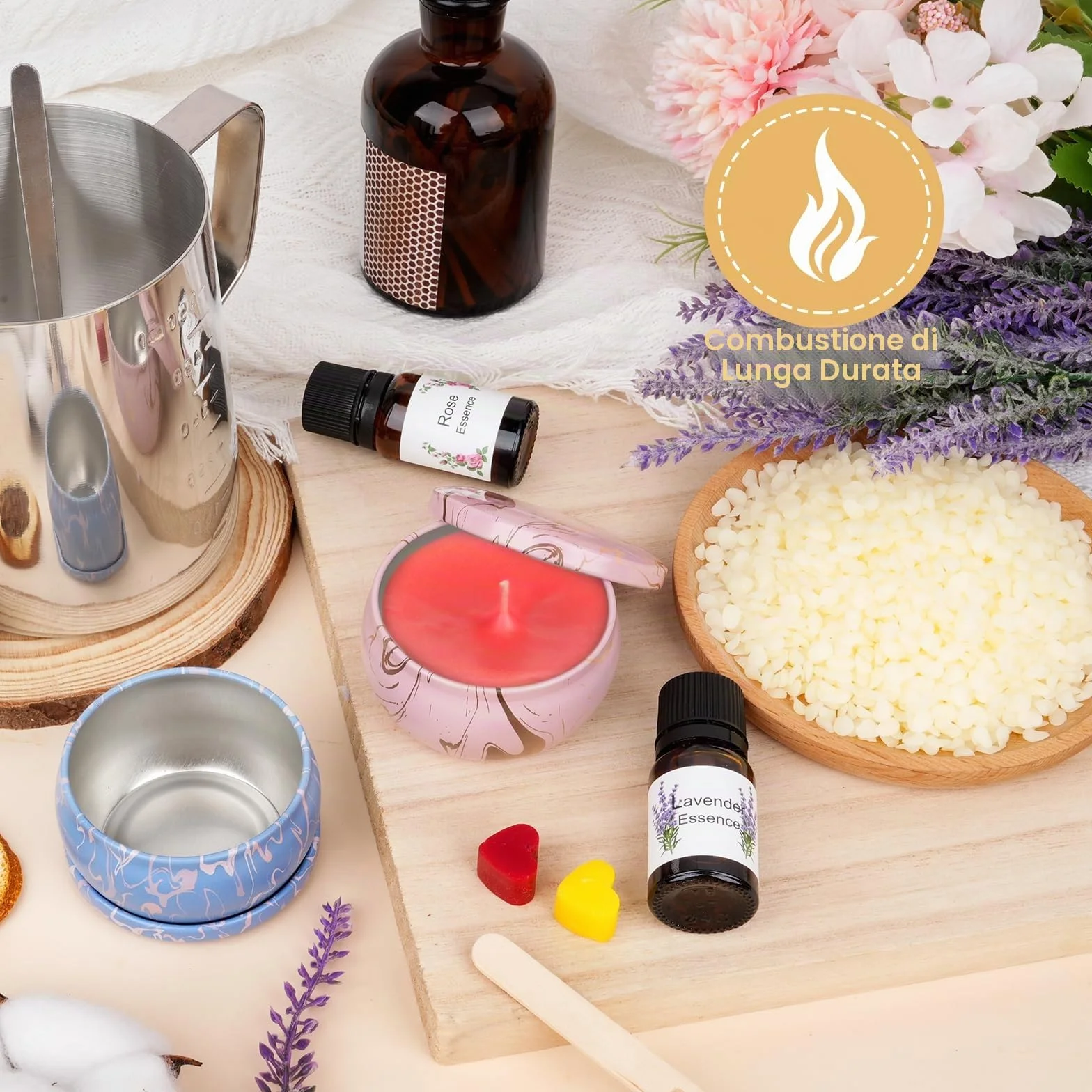Set di Candele fai da te,Kit Candele Fai da Te per Adulti,Set di Candele Profumate con 480g Cera di soia,9 Barattoli di Candela,6 oli Profumati, 8 Blocchi di colore,DIY Set Regalo per Principianti