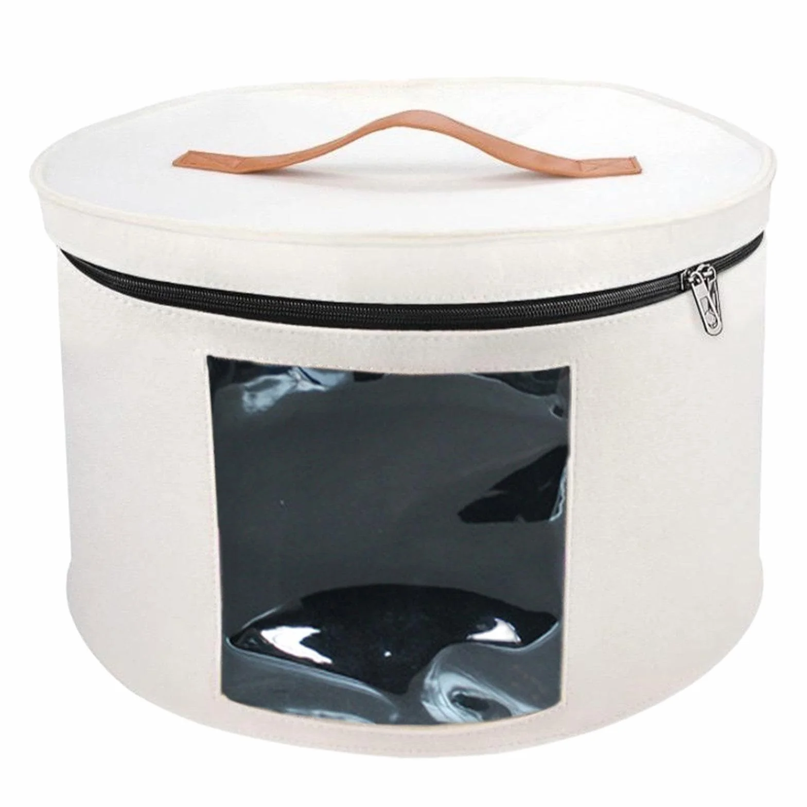 Baoblaze Scatola per Cappelli con Coperchio Antipolvere Pieghevole Rotonda Bianco 40x26 cm