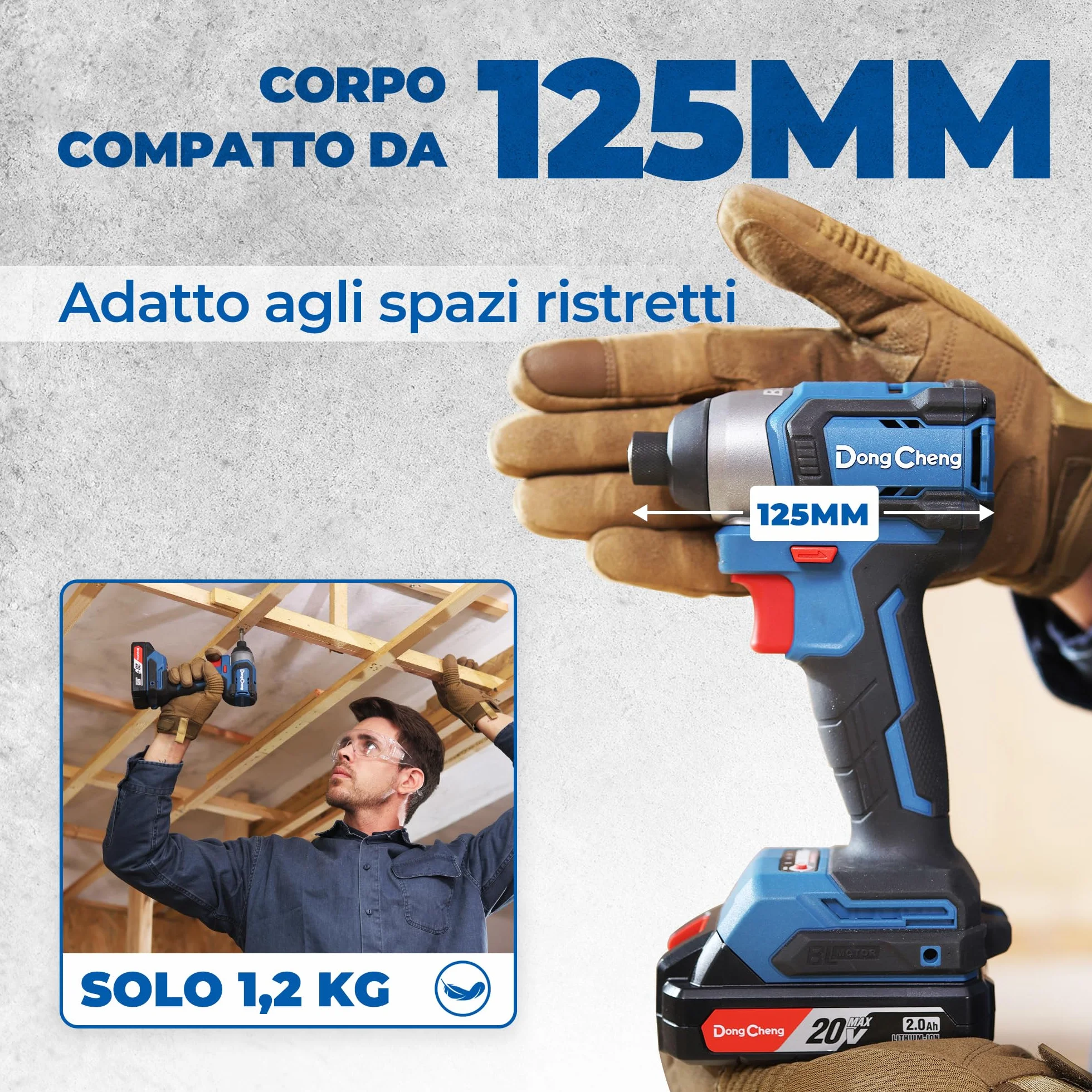 Dong Cheng Avvitatore a Impulsi Brushless a Batteria 18V, 165Nm, Avvio Dolce & Modalità Autofilettante, 3 Velocità, 2x 2.0 Ah Batteria, Caricabatterie, Set di Bits+Dadi, per Legno, Metallo, Fai da Te