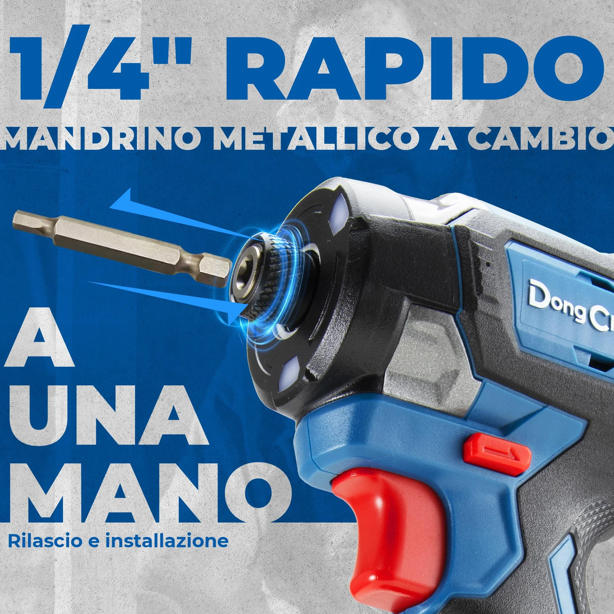 Avvitatore a impatto senza spazzole Dong Cheng 18V, Avvitatore a impatto a batteria 208Nm, Modalità autofilettante, 3200 giri/min, 4300 colpi/min, 3 velocità, con 2 * batterie 2,0 Ah