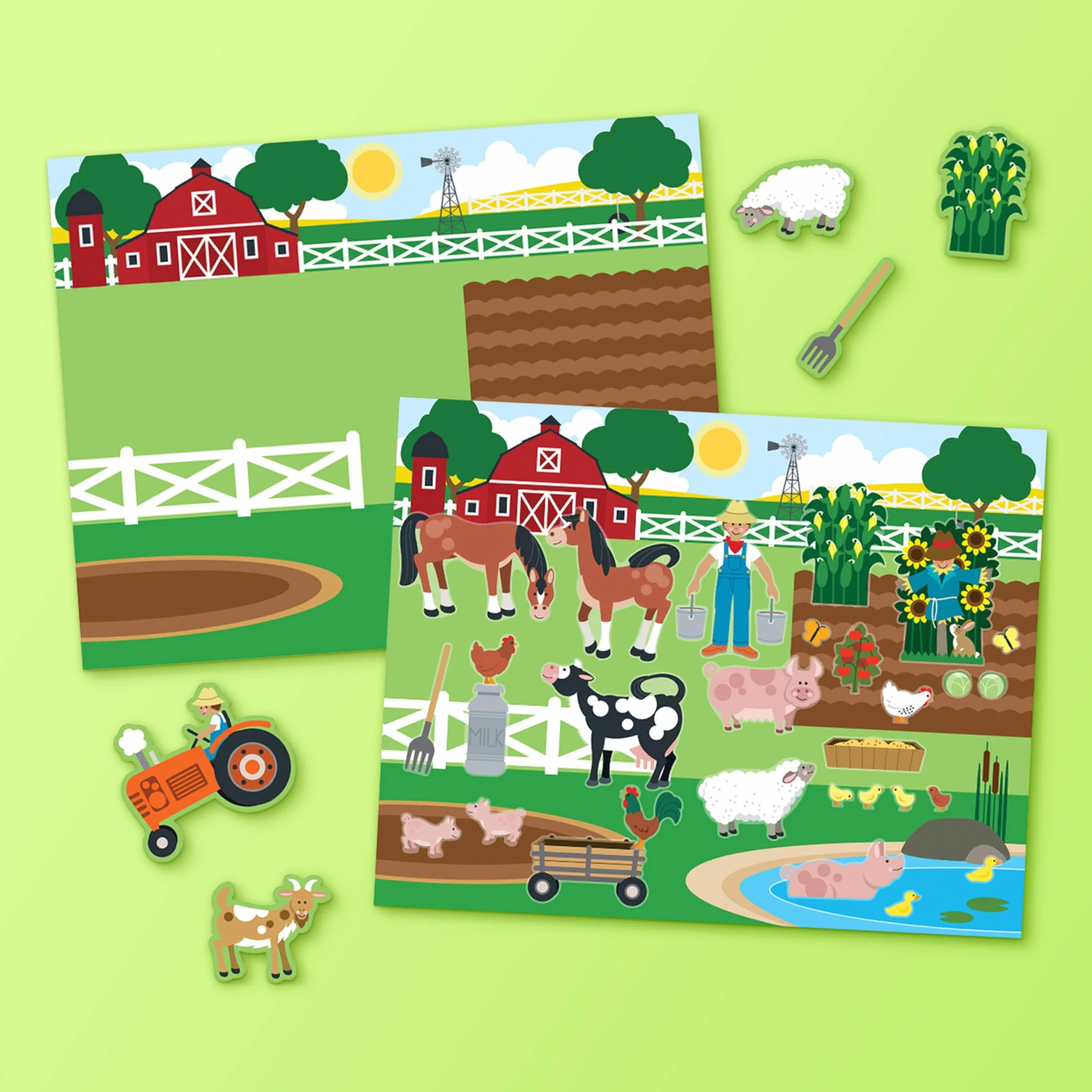 Melissa & Doug Libro Adesivi Attacca e Stacca - Album Stickers Riutilizzabili Tema Ambienti Naturali e Animali, Regalo per Bambini e Bambine, 3+ Anni