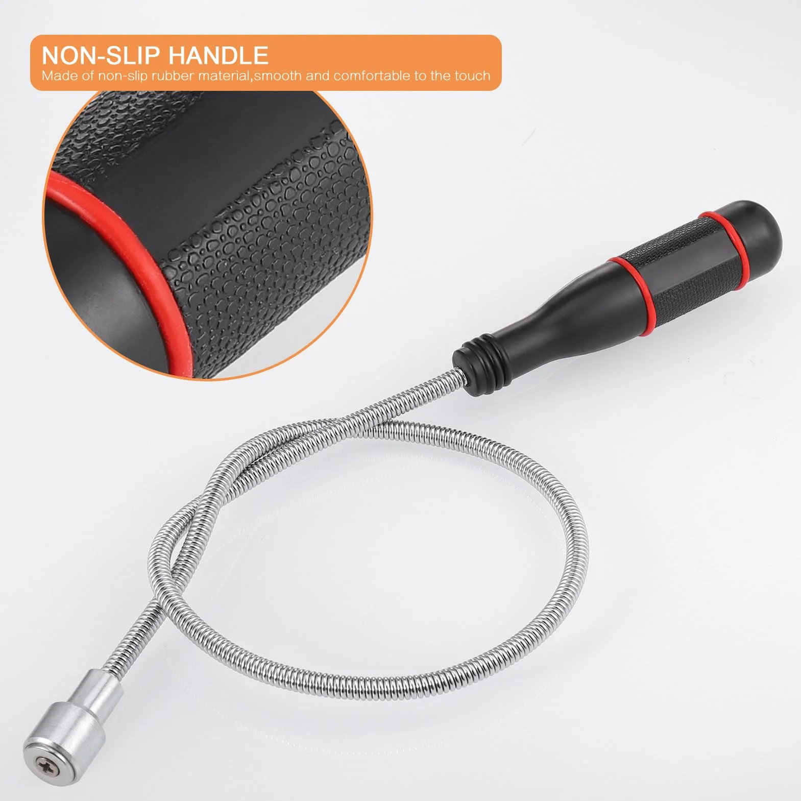 Rinforzati 60CM Calamita Telescopica Sollevatore, Calamita Flessibile con Maniglia Antiscivolo, Pinza Telescopica, Strumento Magnetico Portatile Pick Up, Forte Magnetico, Utensili Meccanici per Uomini