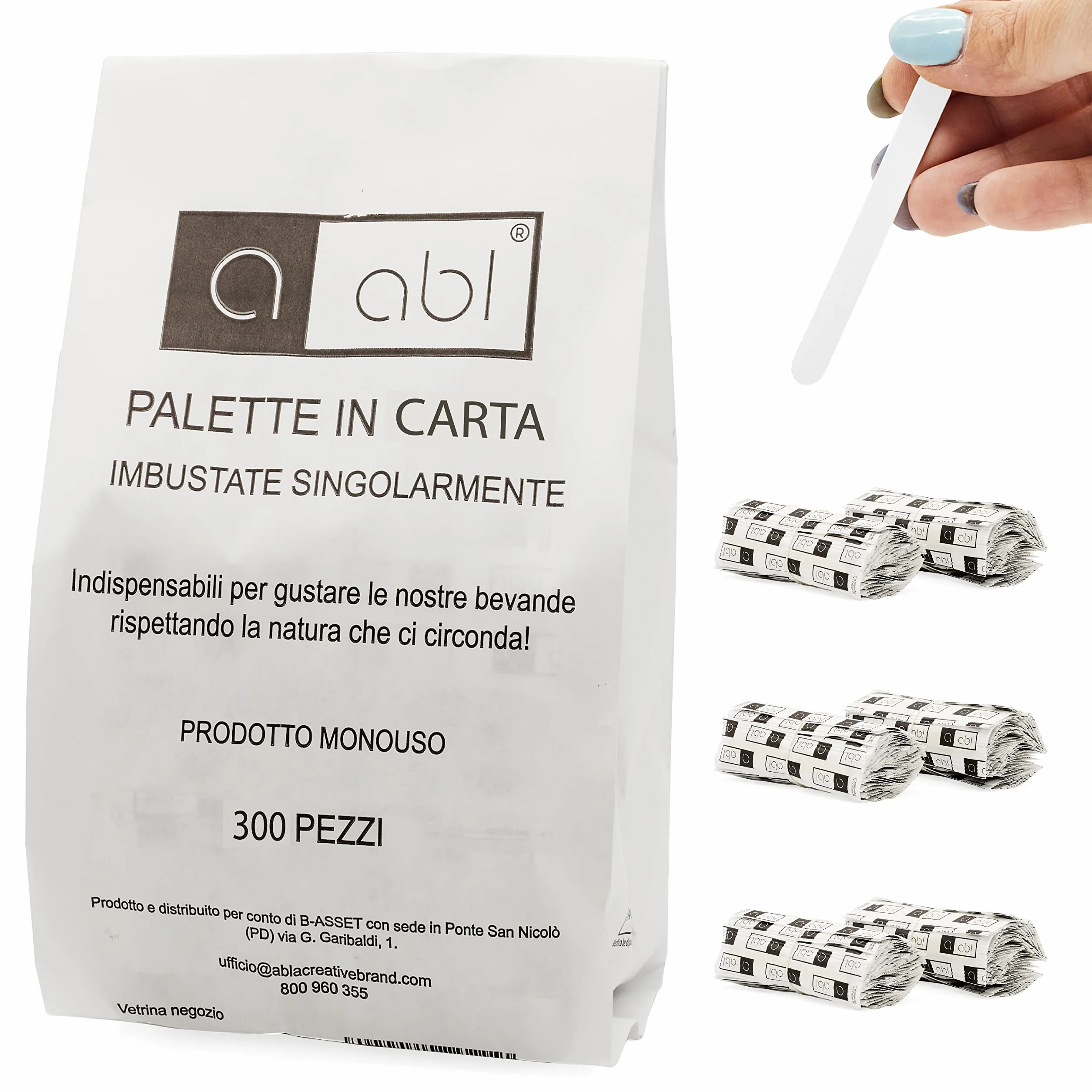 Palette Caffe Monouso in Carta Made in Italy Biodegradabili per Bevande Caffè Kit 100% Carta 300 sztuk