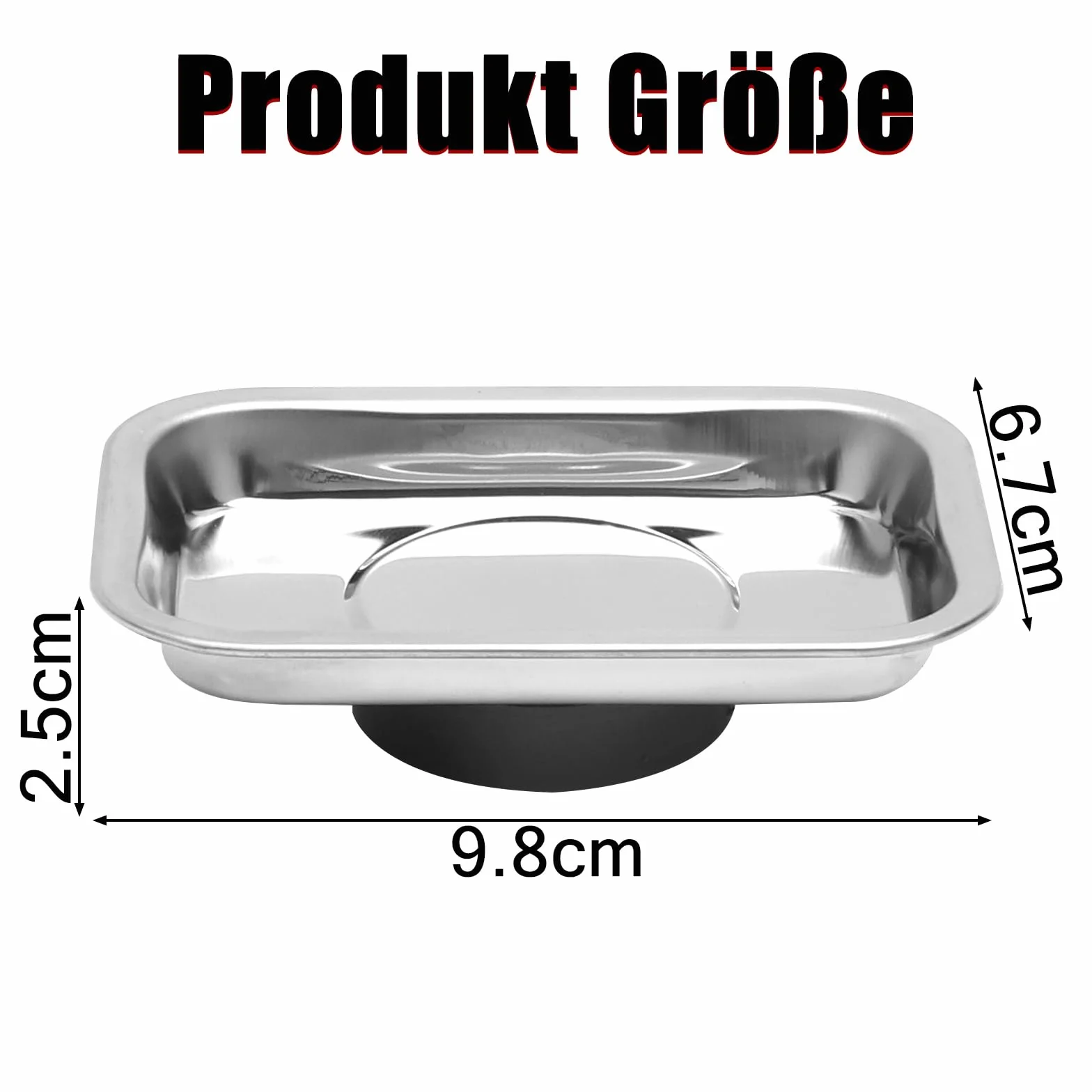 Set da 4 Pezzi Magnetschale Officina – Vassoio Magnetico Acciaio Inox per Tenere Viti, Bulloni, Supporto Magnetico Utensili, Porta Bit Magnetiche per Officina e Scaffale Garage