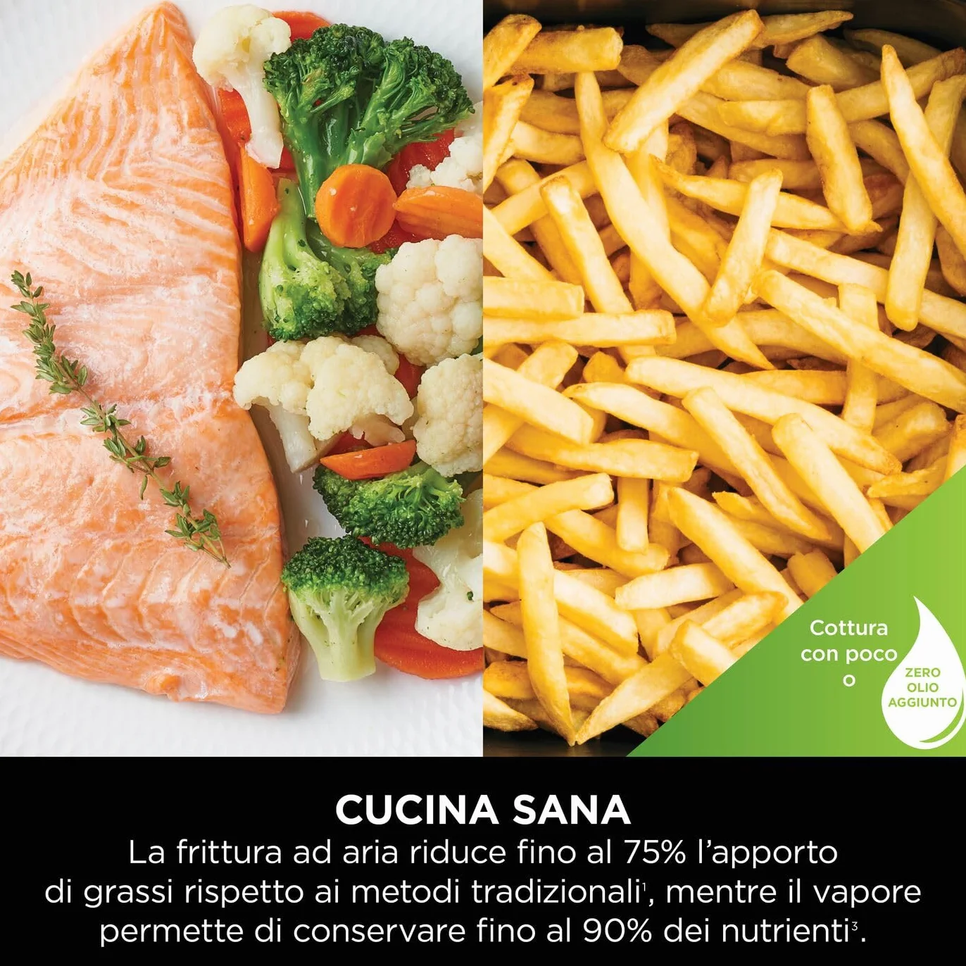 Ninja Speedi Pentola Elettrica Rapida 10 in 1, Friggitrice ad Aria, 5,7 l, Pasti per 4 in 15 Minuti, Frittura ad Aria e Cottura al Vapore, Idea Regalo Natale, Nero, ON500EU