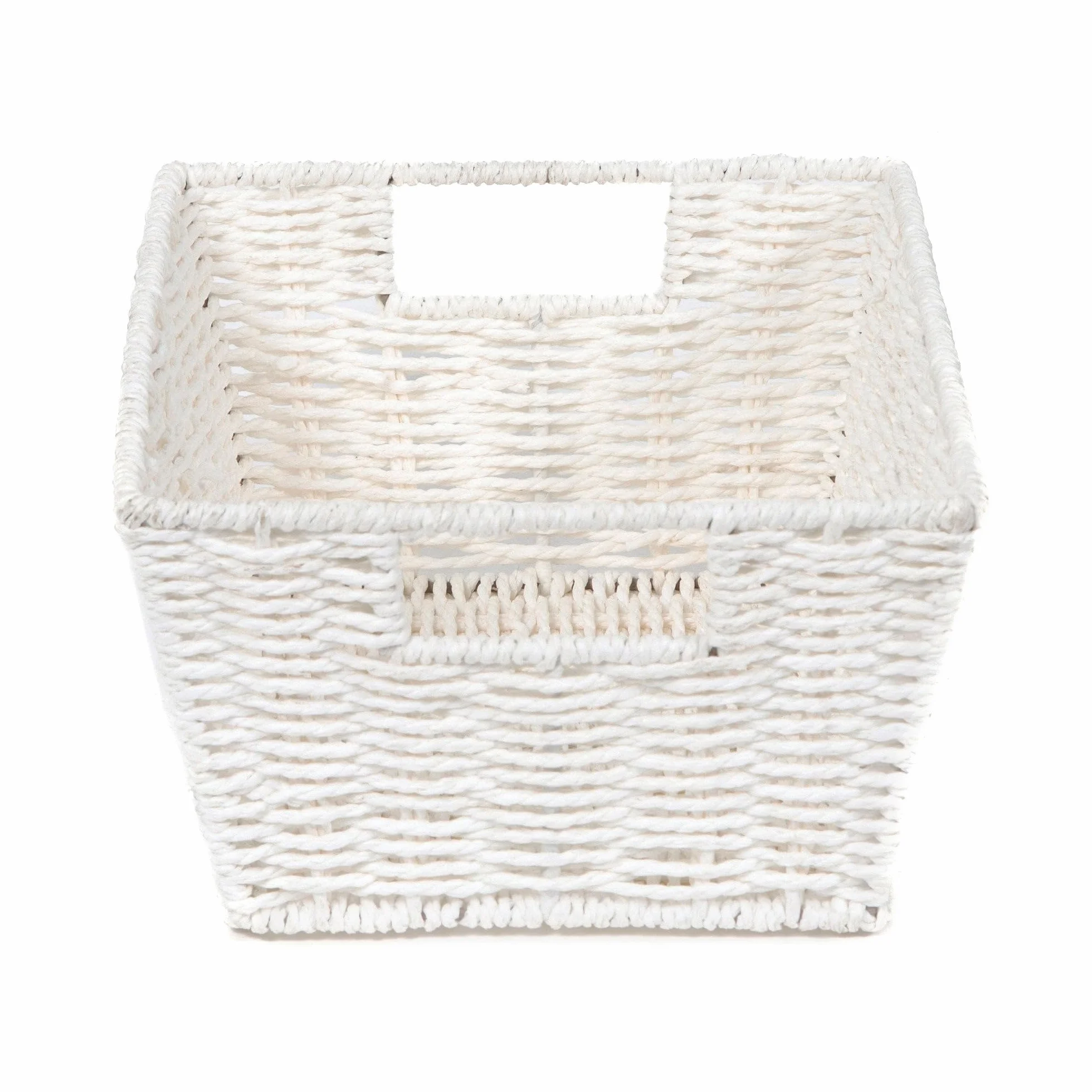 Compactor Etna Cesto Rettangolare in Carta Intrecciata a Mano Bianco 31 x 24 x H. 14 cm