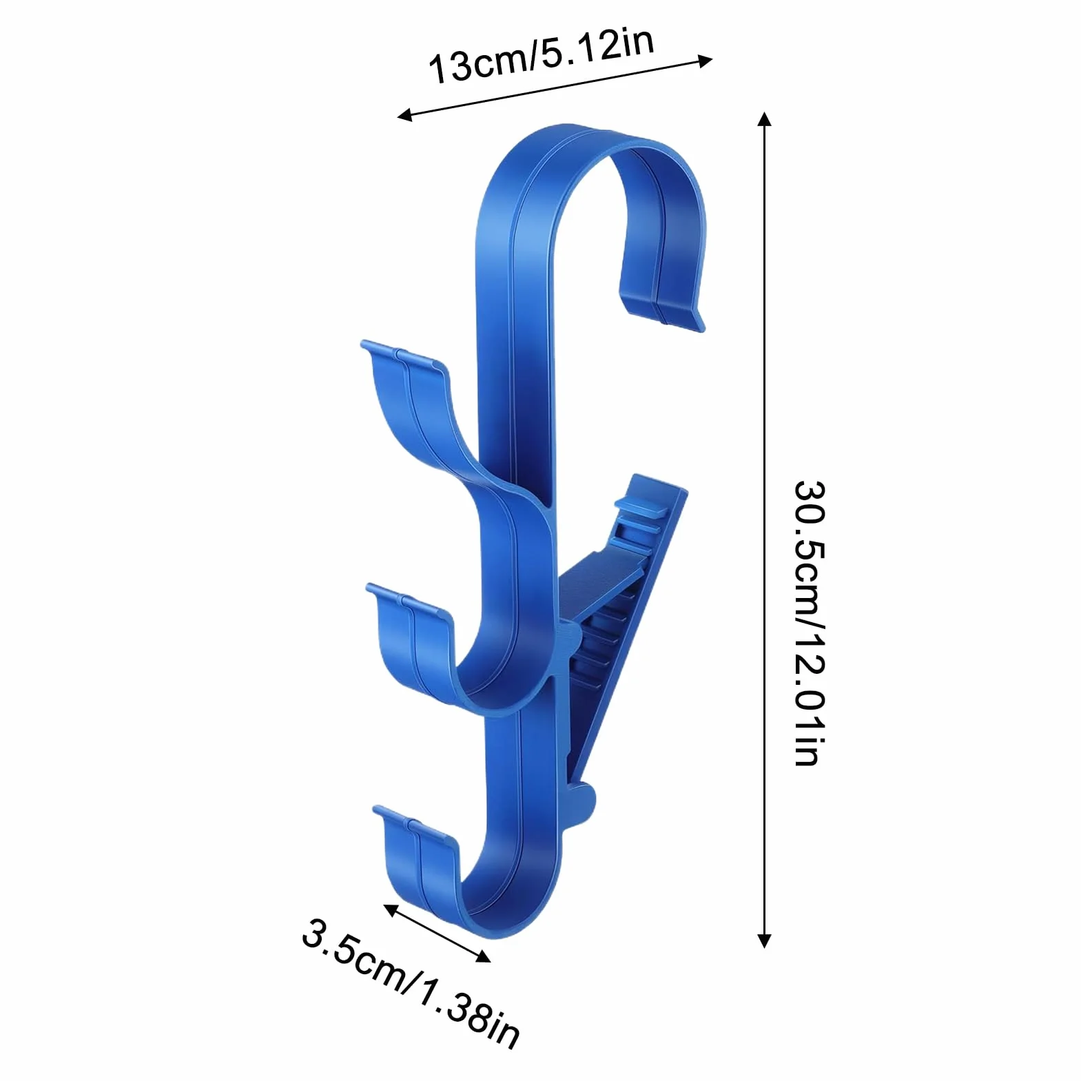Ganci per piscina, portaoggetti per piscine, 30,5 x 13,5 x 3,5 cm, supporto resistente con set da 2 pezzi e clip per gancio a bordo piscina, uso esterno per foglie, rastrelli, reti, asciugamani