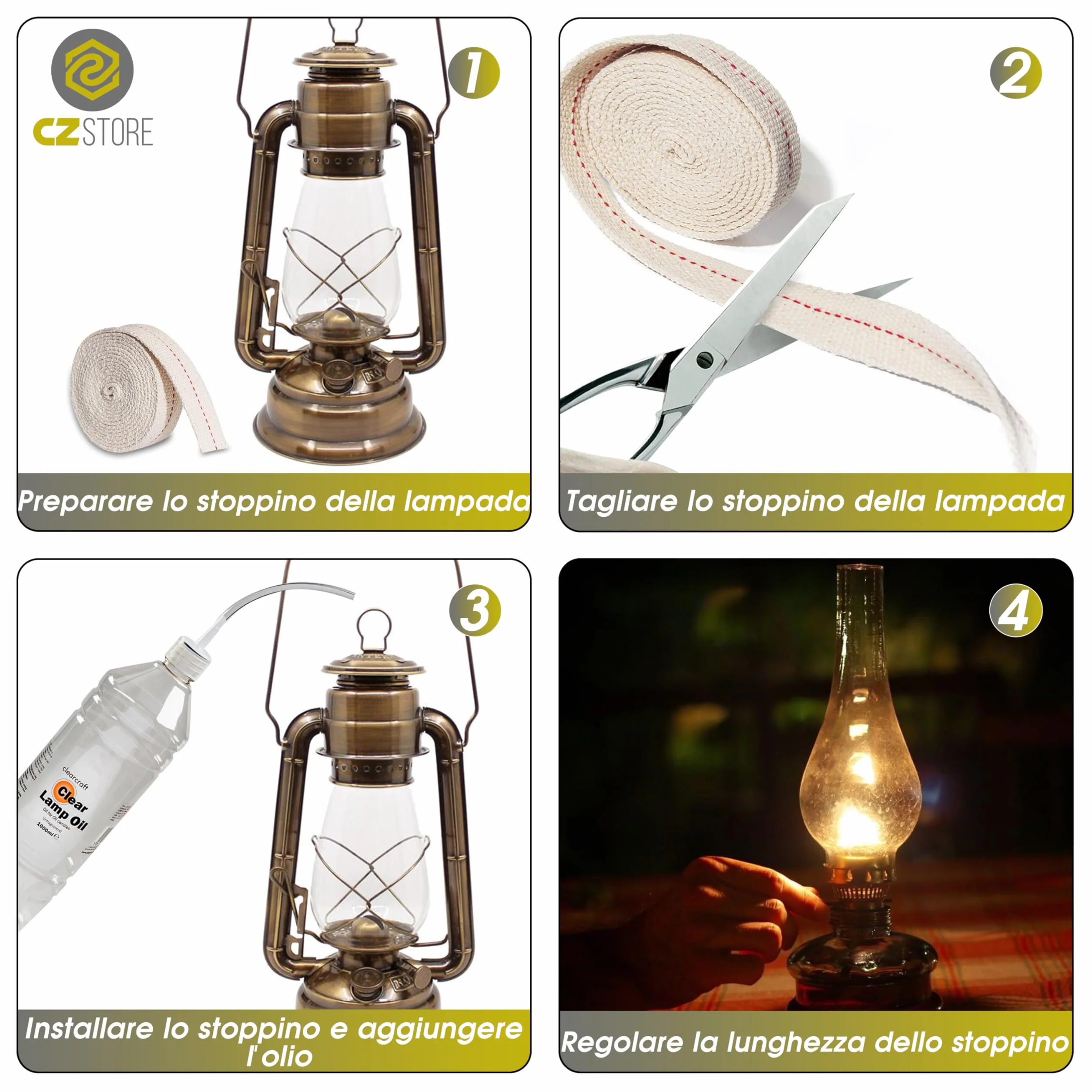 Stoppino per Lampada a Olio 5M| 11MM |✮GARANZIA A VITA✮- Rotolo di Cotone per Accendere Lampade e Bruciatori a Olio e Petrolio - Ideale per Lanterne, Fiaccole, Candele per Esterno o Interno