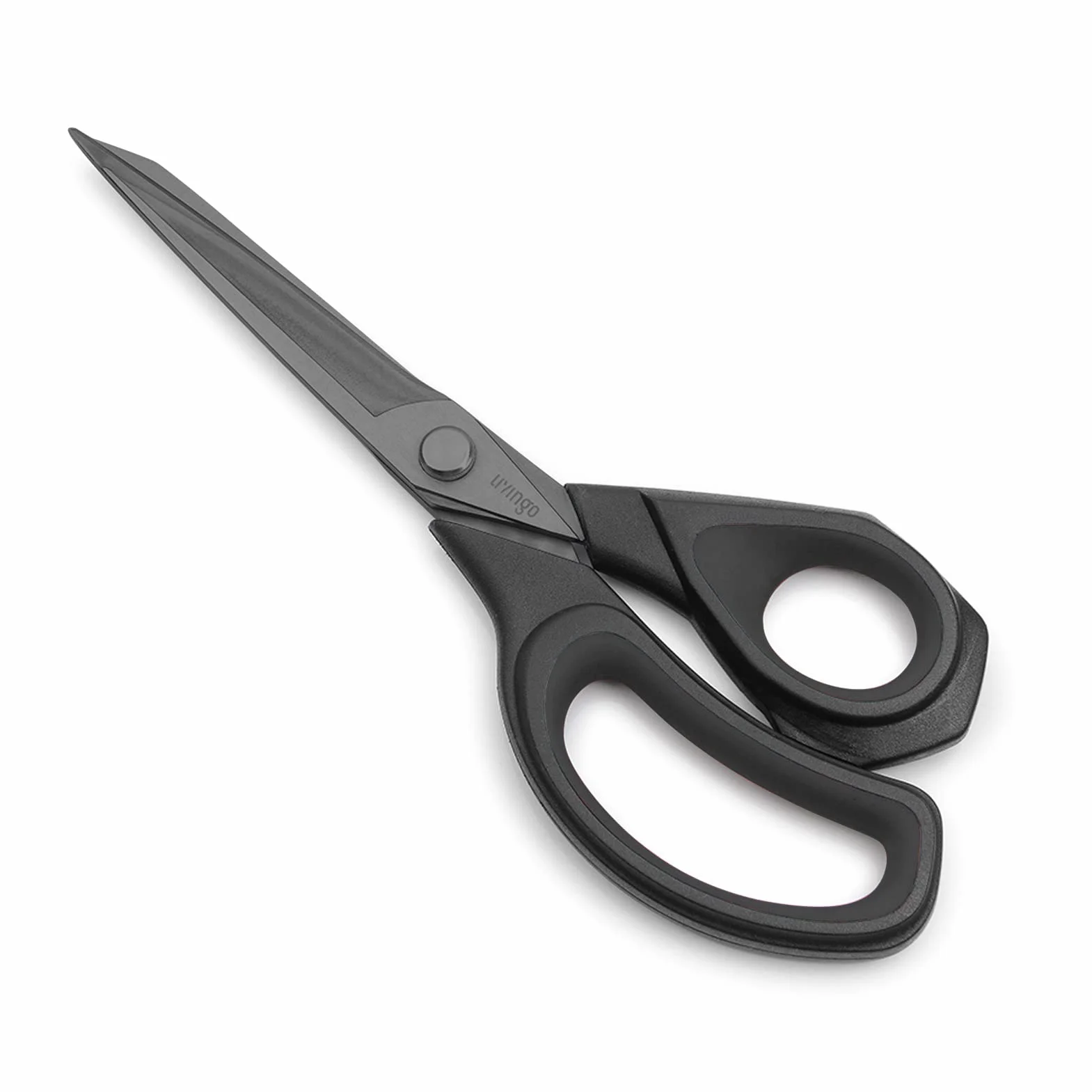 LIVINGO 24 cm scharfe Stoffschere, Allzweckschere, strapazierfähig, Titanbeschichtet, Tailor Dressmaking Sewing Shears Comfort for Cutting Leather, Crafting Home Office Use, Black