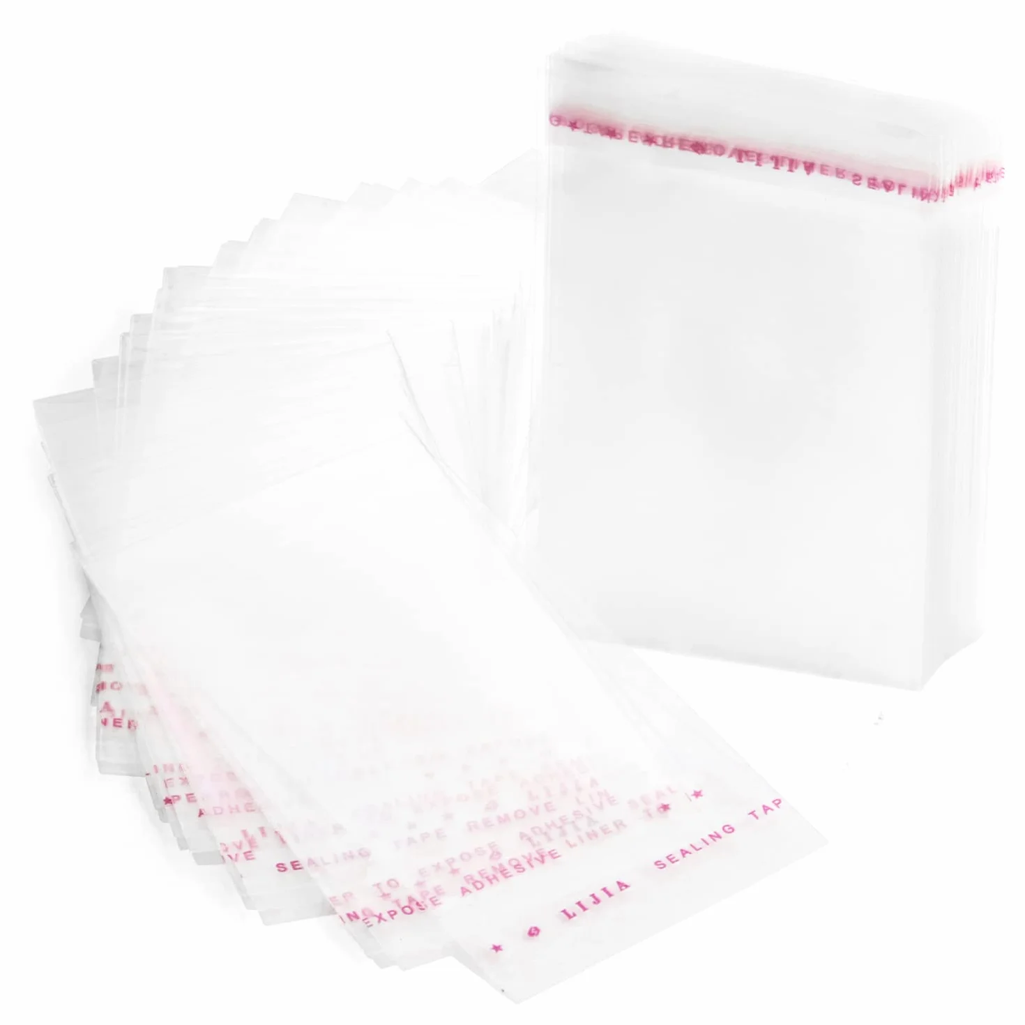 RUBY Buste trasparenti in cellophane con chiusura adesiva, 200 pezzi, 6 x 10 cm