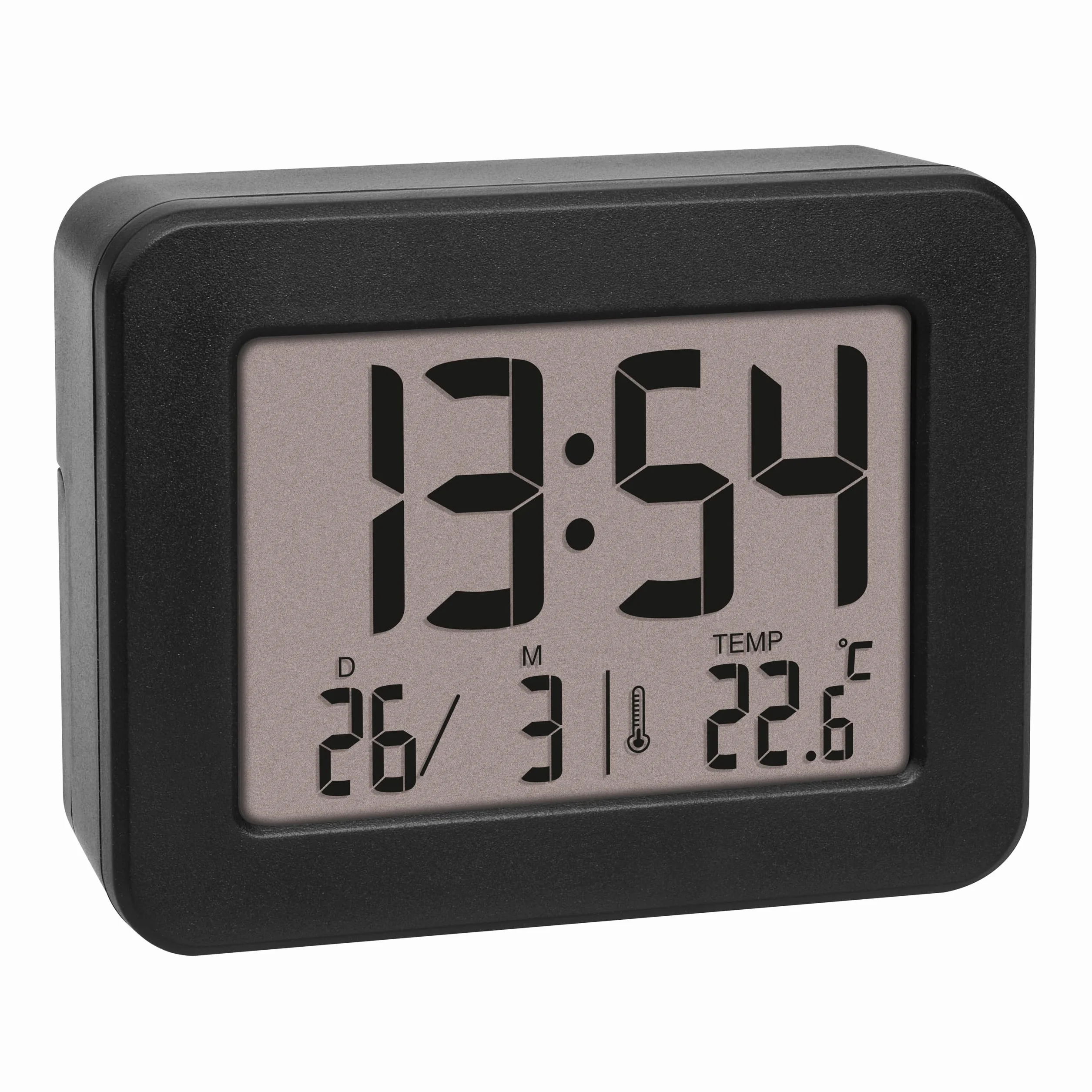 TFA Dostmann Mini sveglia digitale da comodino 60.2044.01 orologio da tavolo batteria termometro interno nero
