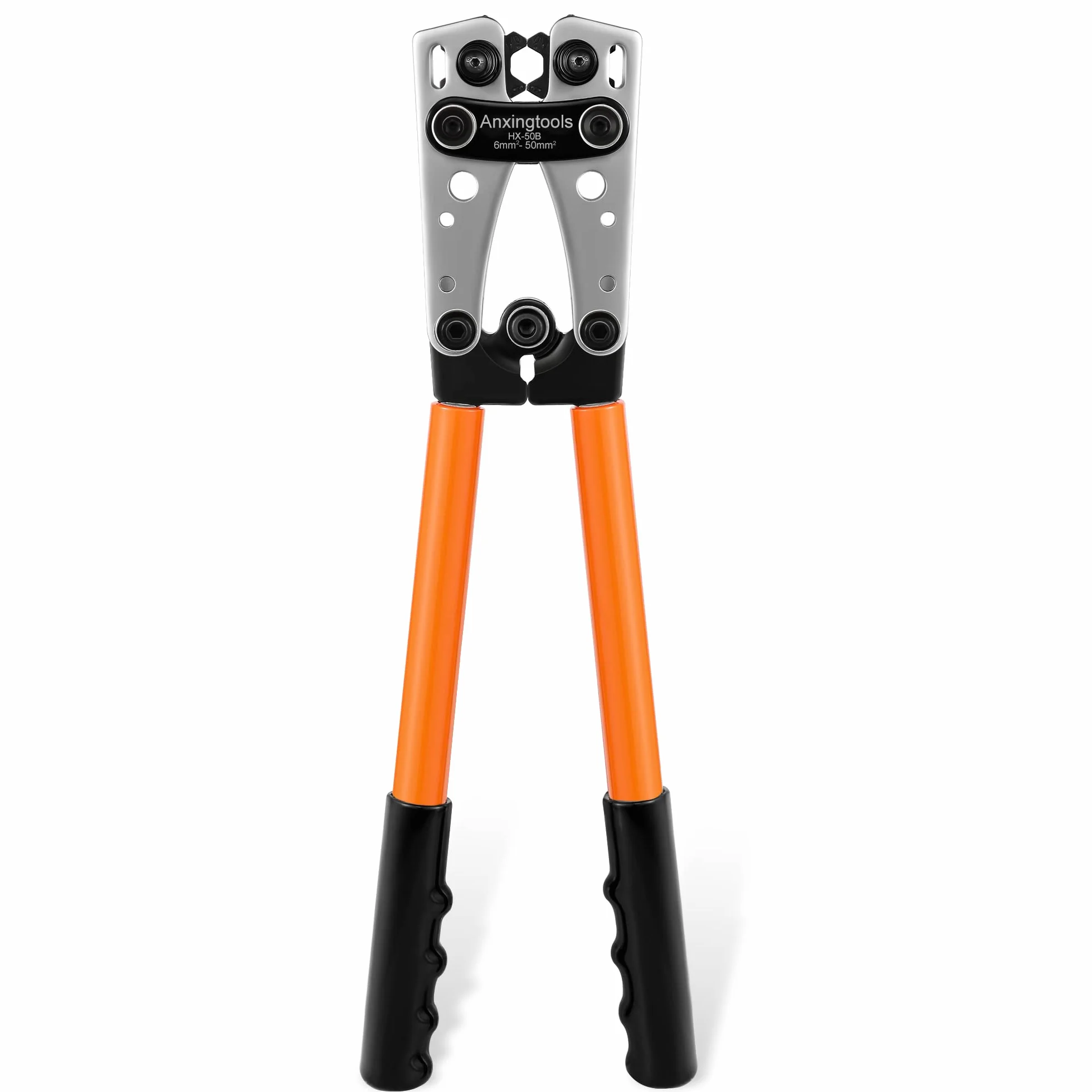 Strumento di crimpatura del cavo della batteria per terminali ad anello in rame della batteria da 6/10/16/25/35/50 mm², capicorda in rame, piegatore resistente per capicorda (HX50B Crimper)