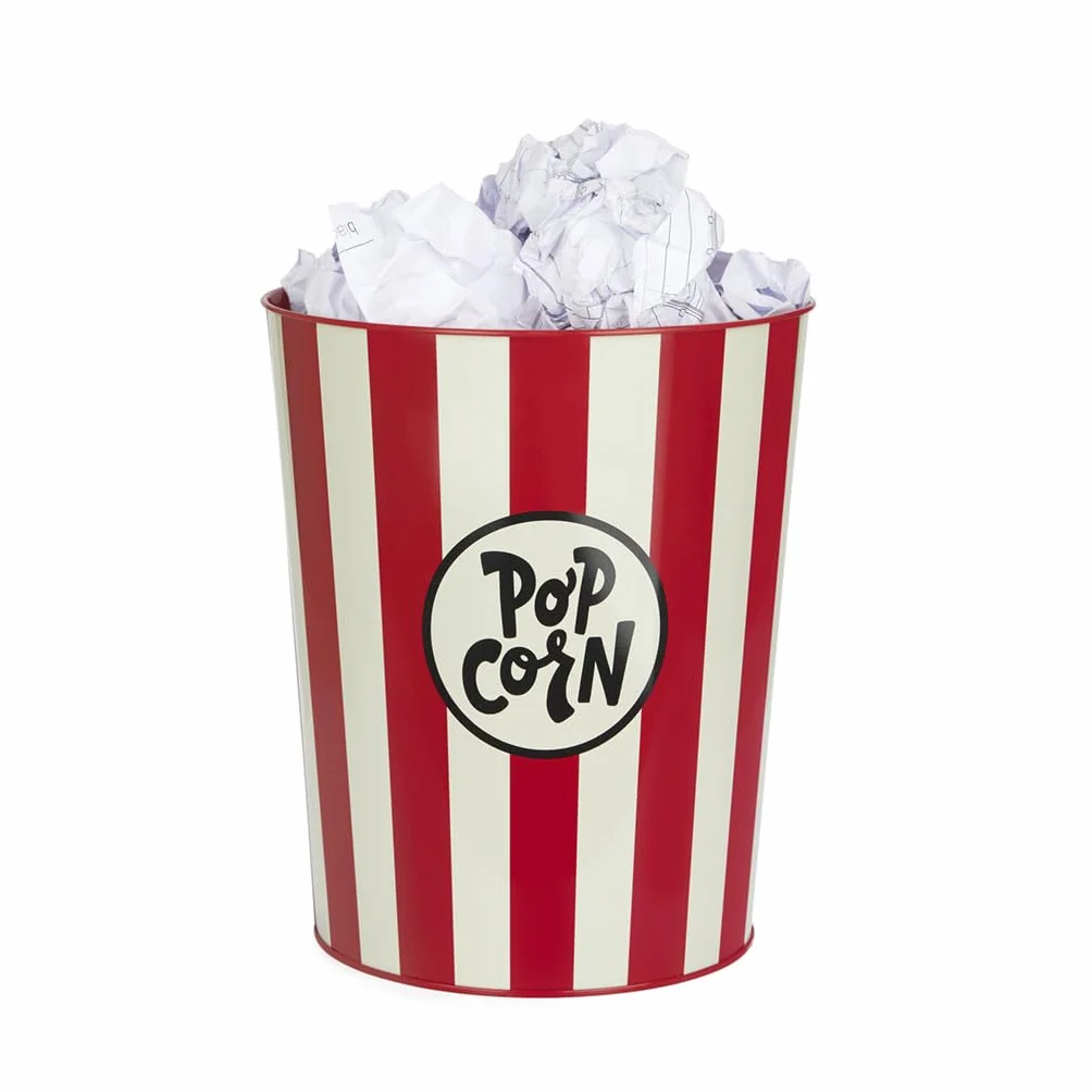 Balvi Cestino Carta Popcorn Colore Rosso e Beige I Fogli di Carta sembrano Popcorn Metallo