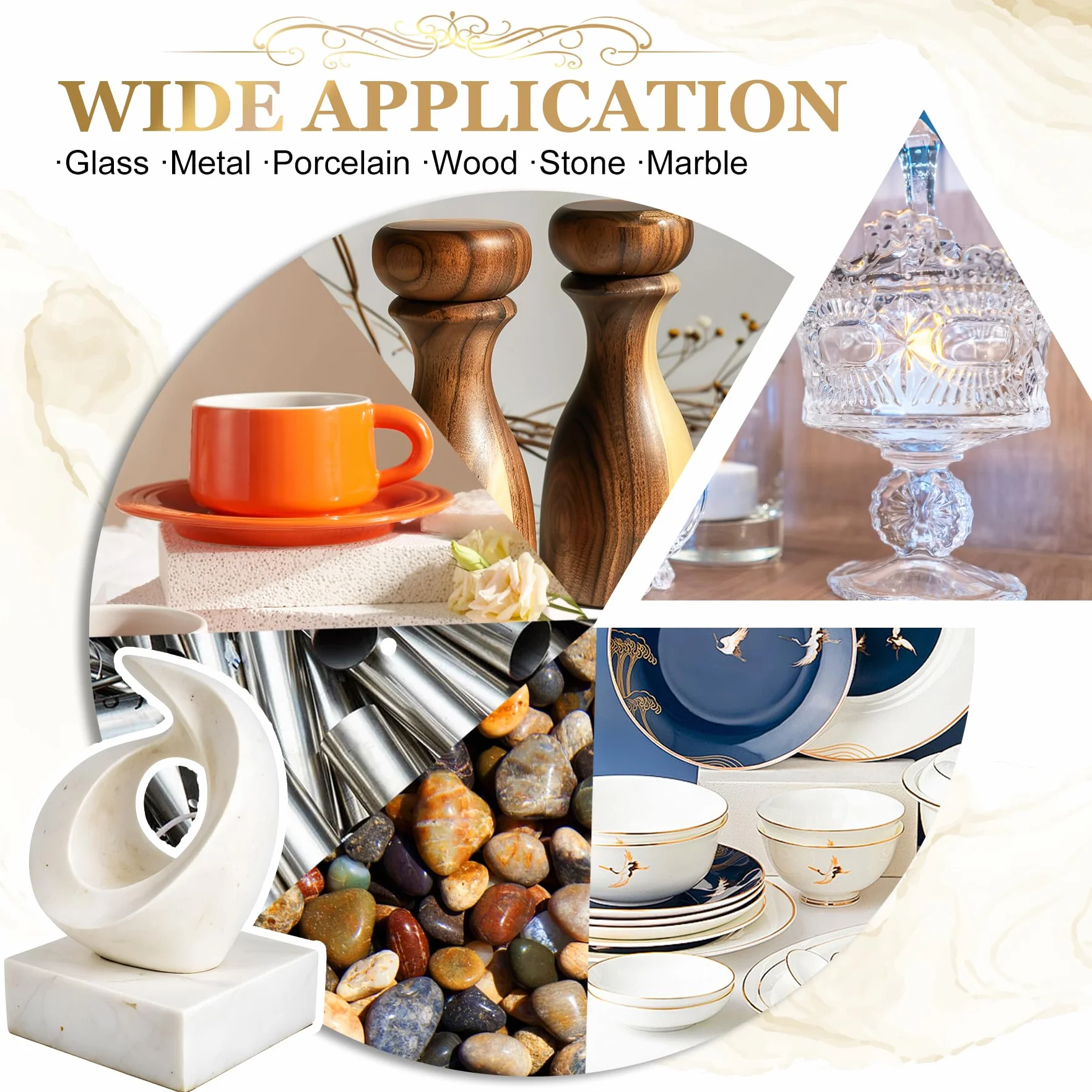 Kit di Riparazione Kintsugi Nuovo, Kit Kintsugi Giapponese con 50ml Colla Ceramica per Alimenti, 4 Colori Polveri (Oro/Argento/Mica) per Riparare Ceramica/Porcellana/Gioielli/Vetro, Per Principianti