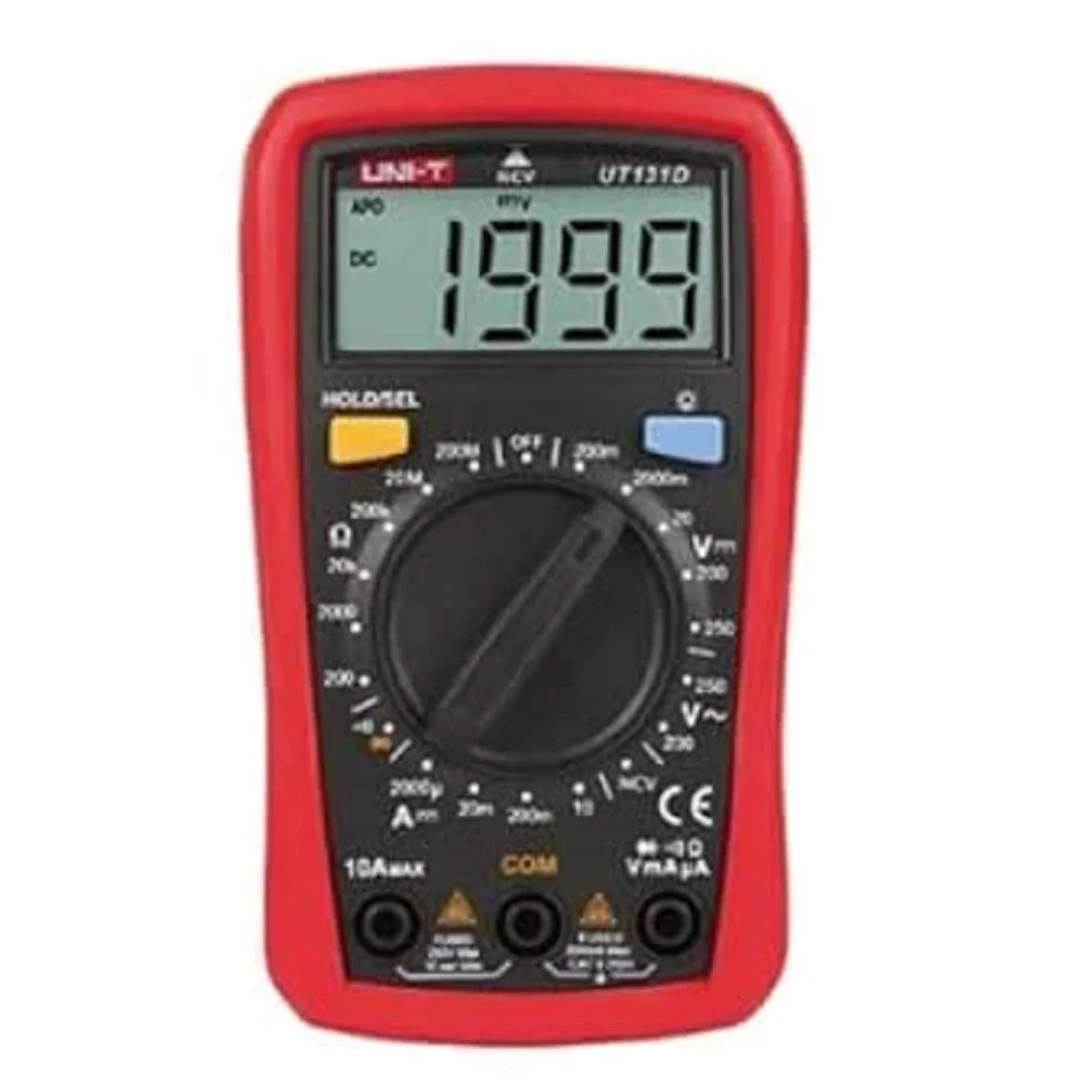 Uni-T UT131D Multimetro per palmo, 200-250 V AC, 2000 µA-10 A, Rosso/Grigio