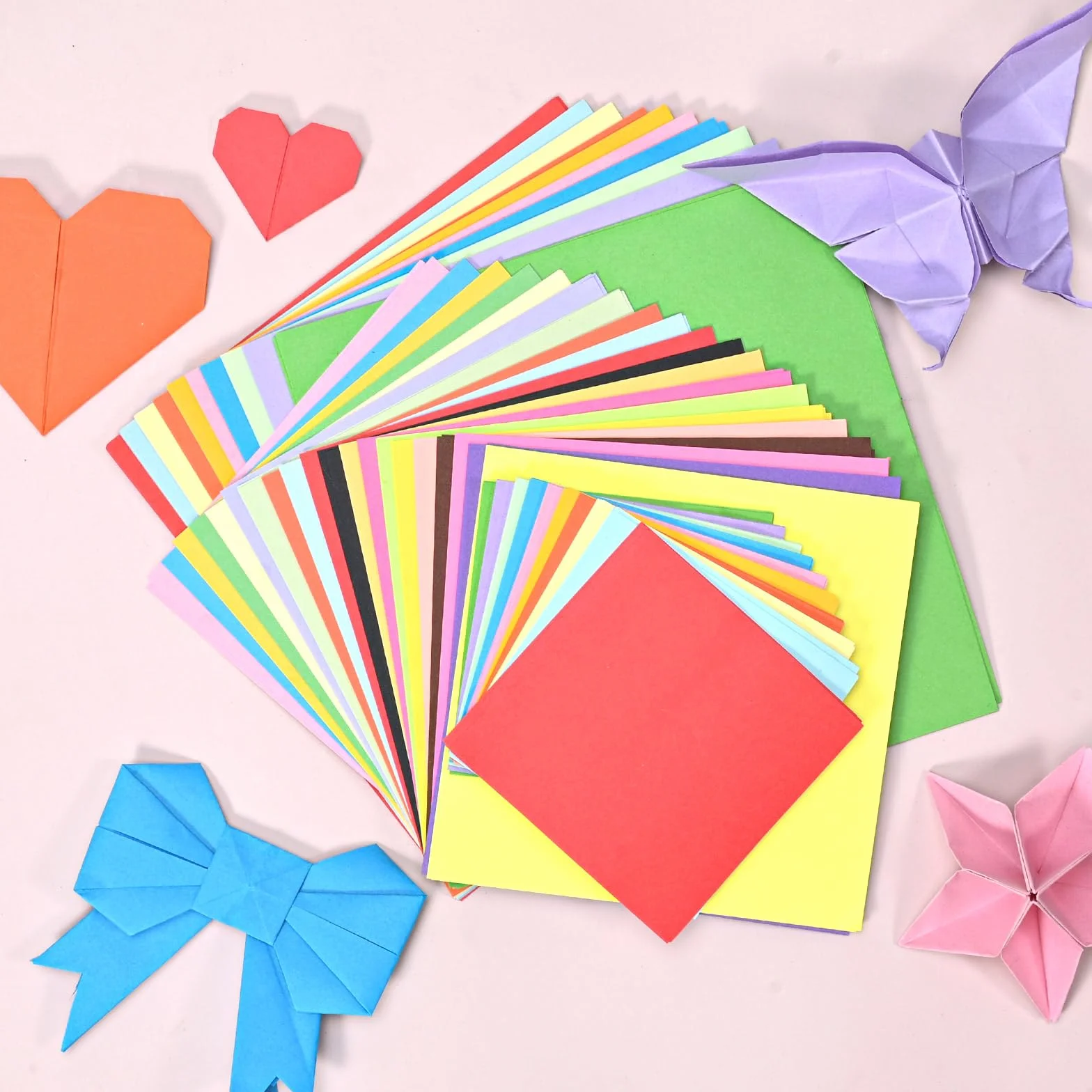 Carta Origami 600 fogli 20 colori 20x20 cm 15x15 cm 10x10 cm Double Face Set Fai da Te