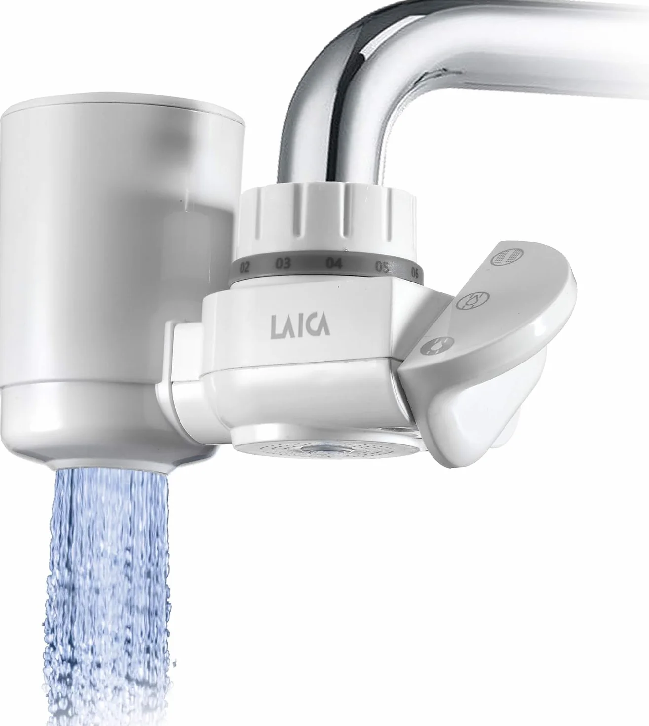 LAICA Hydrosmart Componente di Ricambio per Filtro Rubinetto, 900L, Riduce Cloro Microplastiche, Bianco