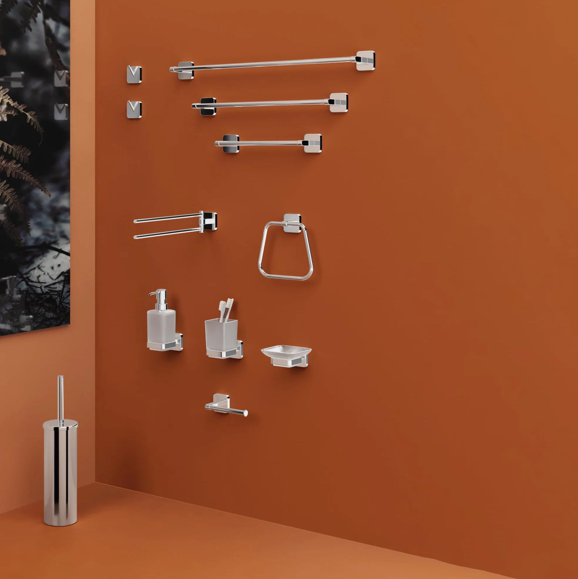 Gedy Tonga 2 Ganci Appendiabiti Bagno da Muro, Acciaio Inox Cromato, Fissaggio Viti o Adesivo