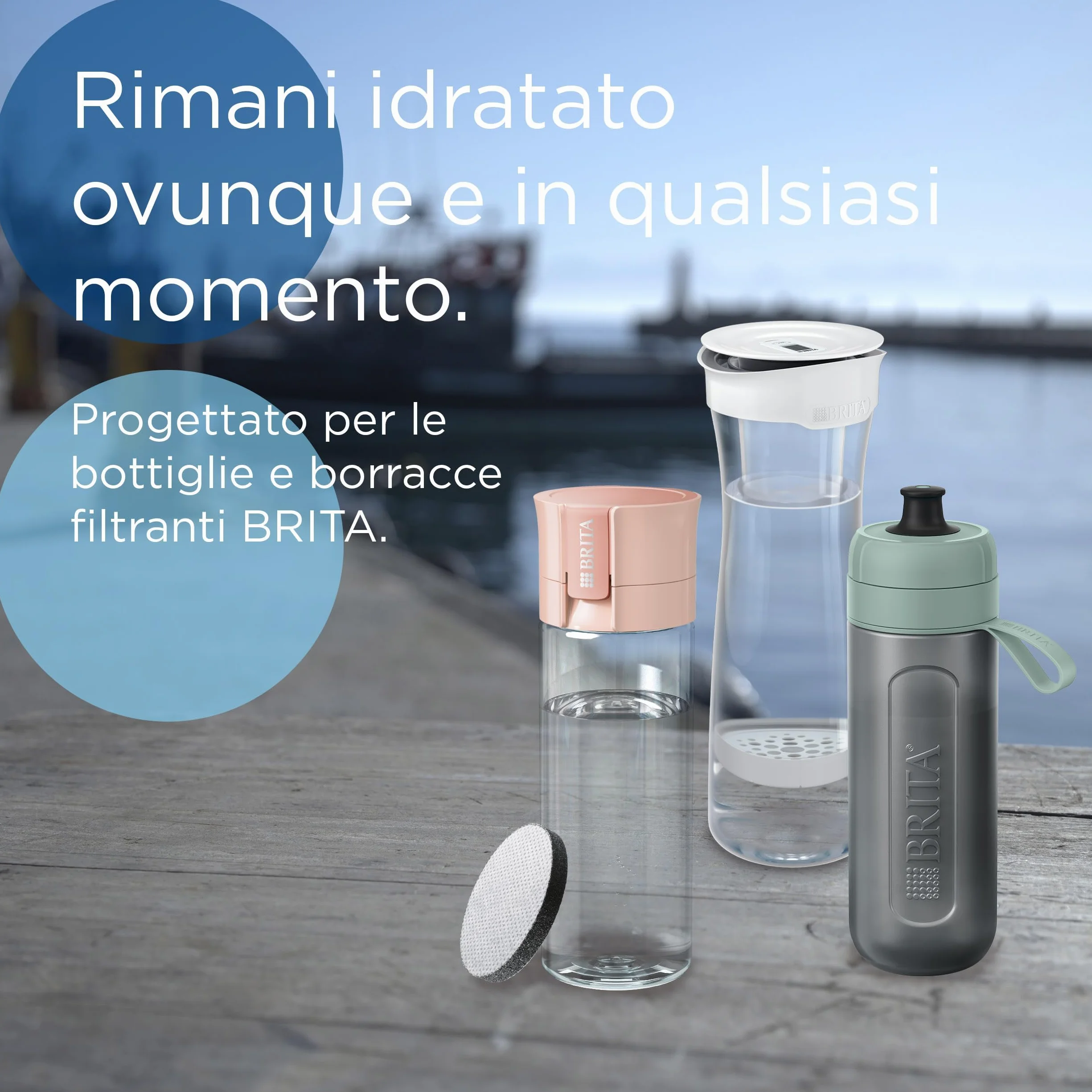 BRITA MicroDisc confezione da 3 - Dischi filtranti di ricambio per bottiglie e borracce filtranti
