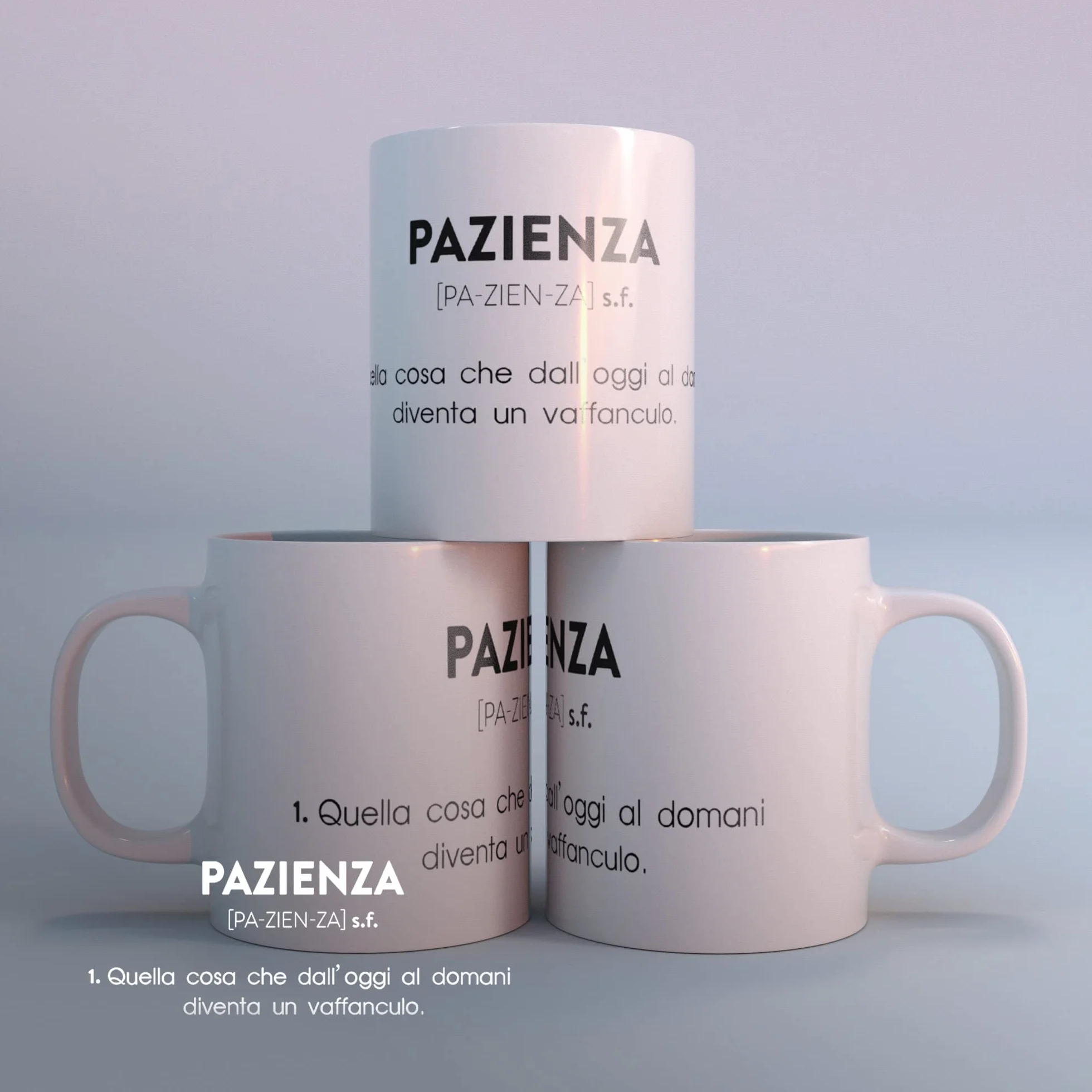 AL PRODUCTION Ceramica Tazza Mug PAZIENZA Regalo Compleanno Humor