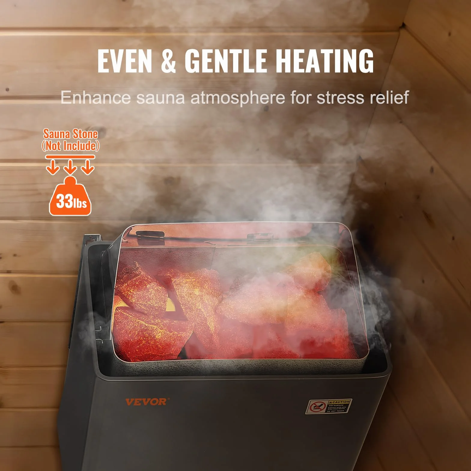 VEVOR Stufa per Sauna Stufa Elettrica per Sauna 6 kW, Riscaldatore Portatile per Sauna Interno/Esterno 400 V 3 N con Timer da 3 Ore con Regolatore Digitale Uso Domestico 5-9 m³ Spa Commerciale Hotel