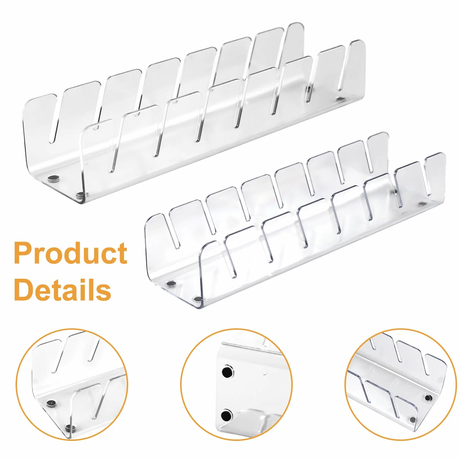 Set da 2 Porta Cappelli in Acrilico Trasparente, Organizzatore per 14 Cappellini, Autoportante Salvaspazio