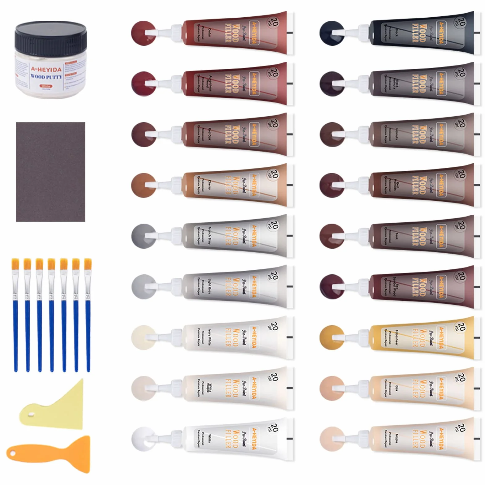 Kit Riparazione Legno Stucco, Kit Riparazione in Laminato Pasta Mastice per Laminato Gelentea Graffi Colori per Legno Riparare per Riparare Crepe, Fori, Graffi, Parquet, Tavolino, Mobili