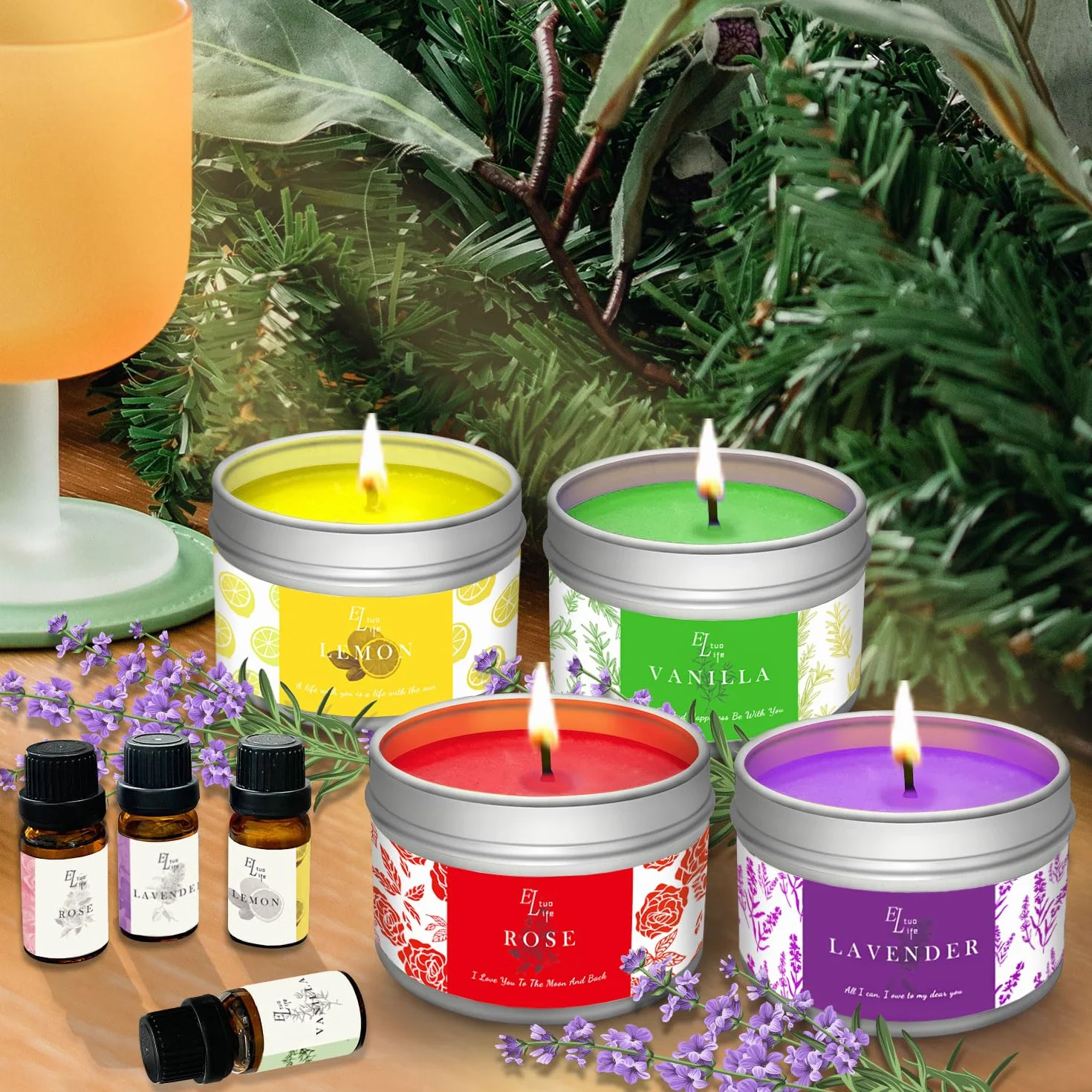 Kit per Fabbricazione Candele,Kit Candele fai da te,Aromaterapia Per La Creazione di Candele,Cera di soia,Creazione di Candele, Crogiolo,Oli Profumati,Scatole Per Candele,Stoppini,Cera Colorante