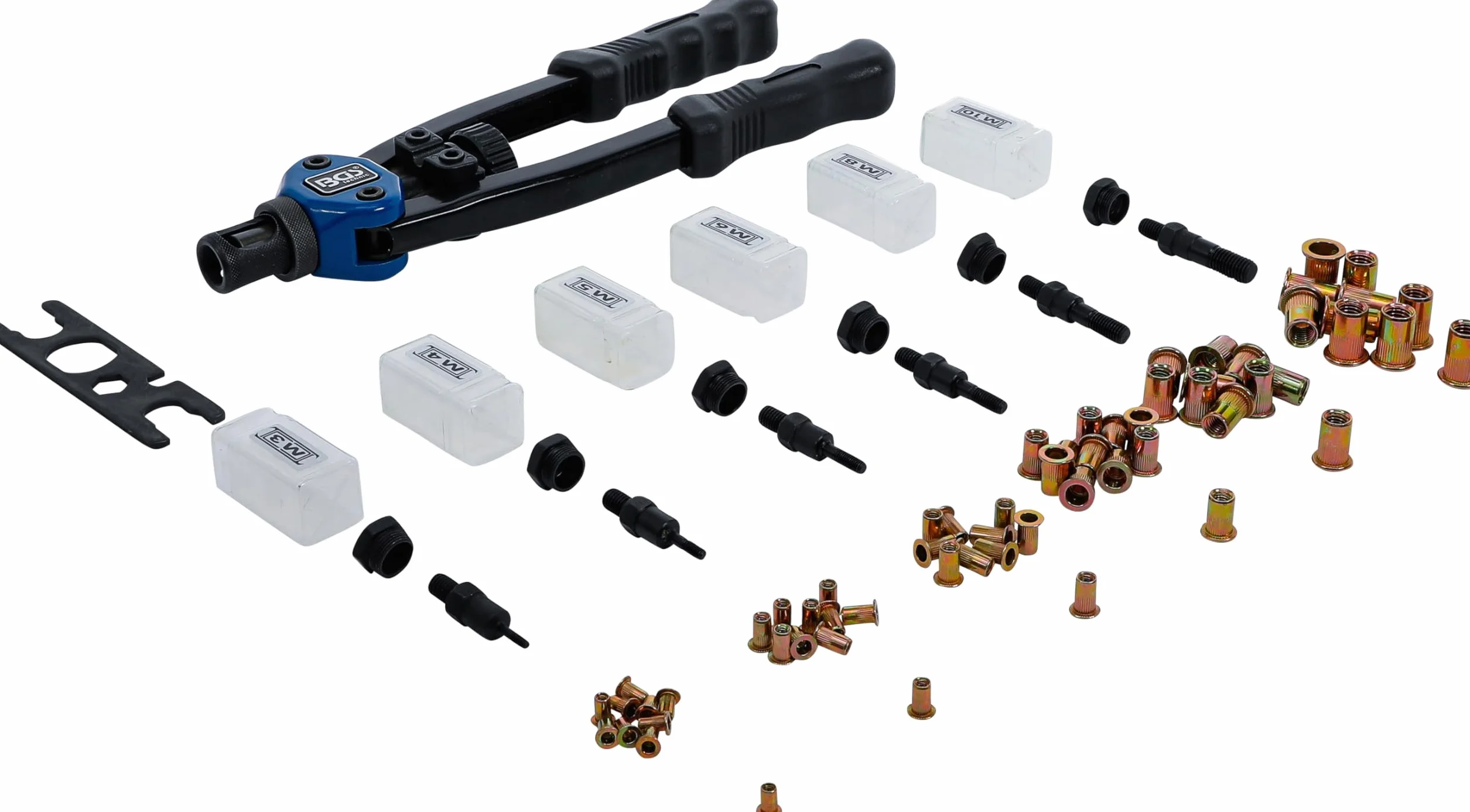 BGS 408 Zestaw rivettatrice do nakrętek M3-M10 68 szt.