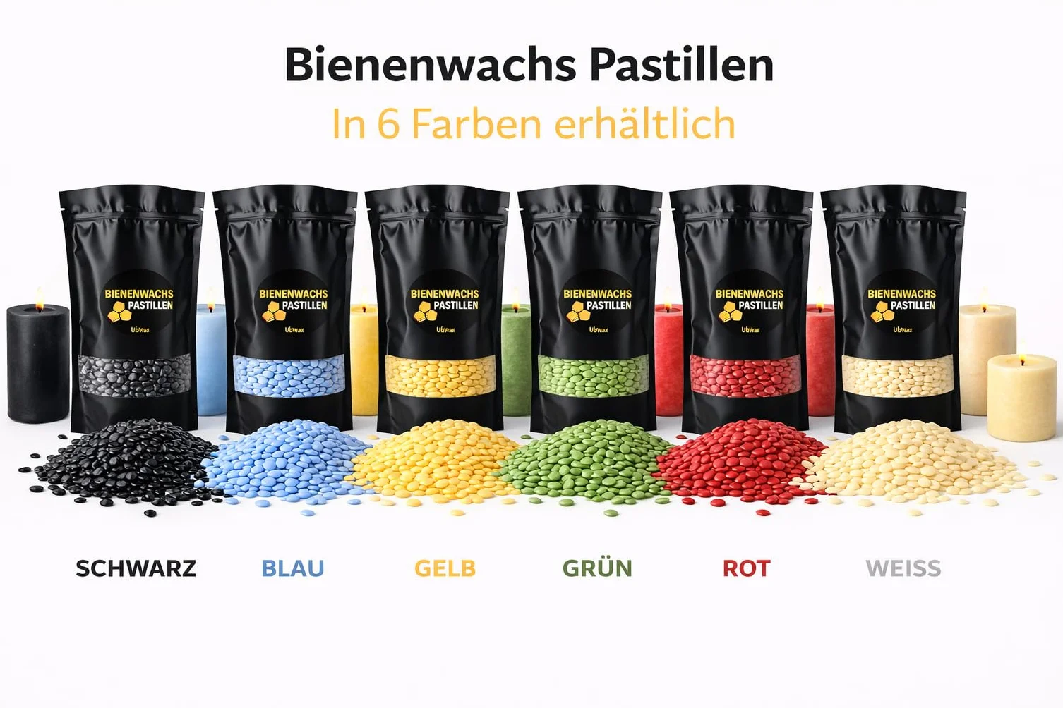 Pastiglie di Cera d'api per Fai da Te – Profumo Naturale di Cera d'api, Versatile per Candele, Cosmetici e Sabbia per Candele (Nero, 1000g)