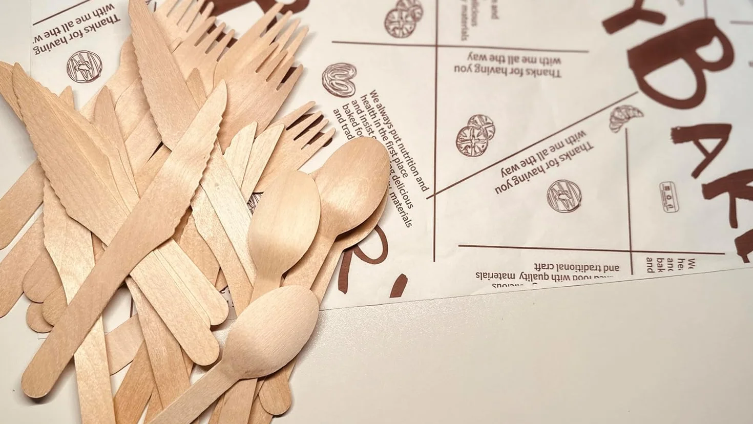 Posate di legno usa e getta 150 pezzi ecologiche senza plastica per feste viaggi