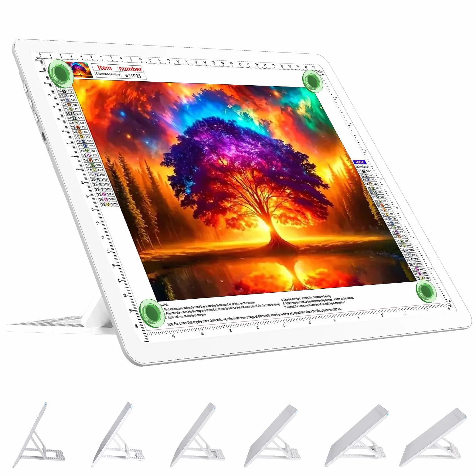 TOHETO Lavagna luminosa ricaricabile A4 con supporto, cuscinetto luminoso magnetico super luminoso con pulsanti laterali,scatola luminosa wireless per tracciare e disegnare,tavolo luminoso LED -Bianco