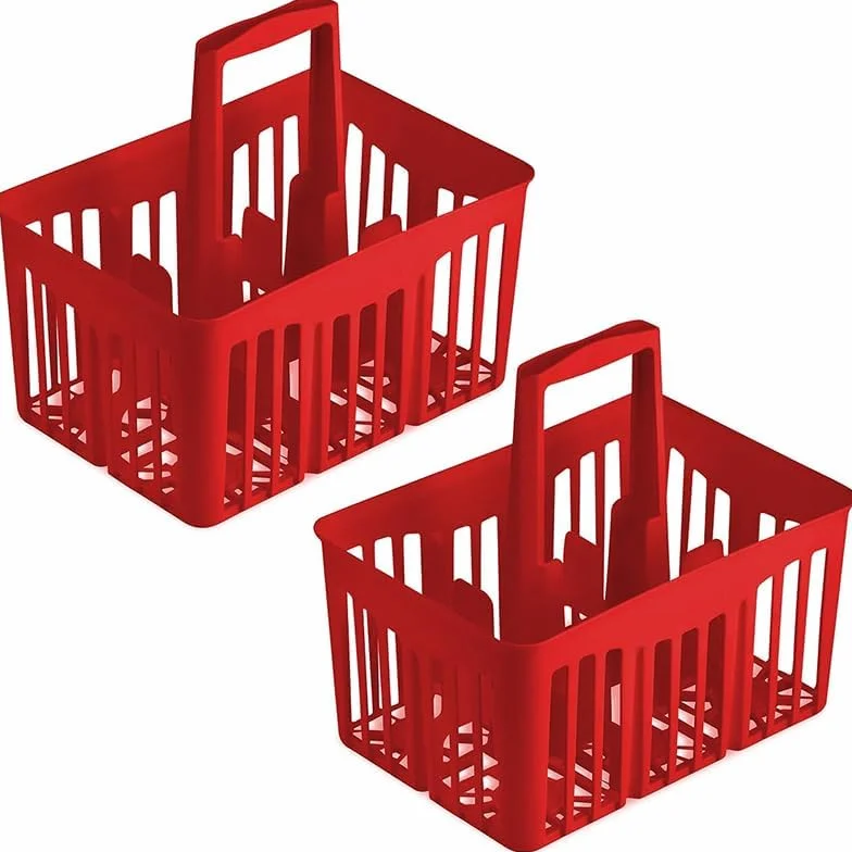 VIRSUS Portabottiglie in Plastica 31x22x35 cm 6 Scomparti Impilabile con Manico Rosso