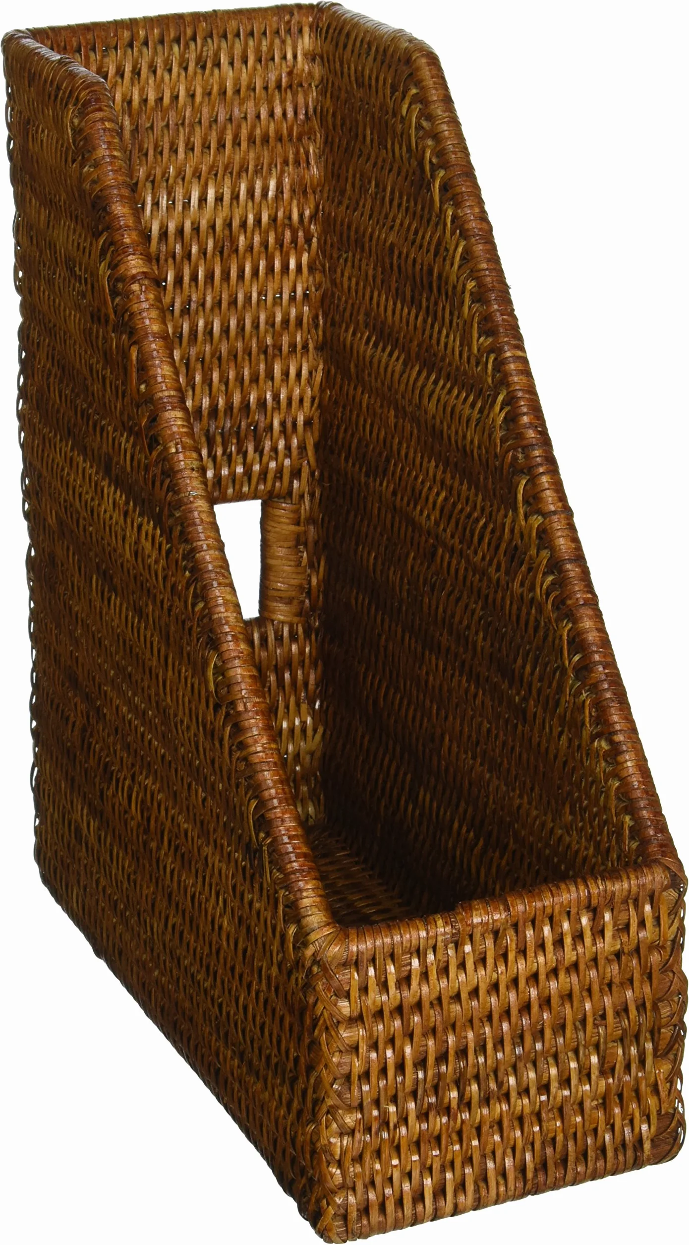 Kouboo Magazine Organizer La Jolla-Portariviste in Rattan, Colore Vimini, Miele/Marrone, 26.67 x 11.43 x 30.48 cm