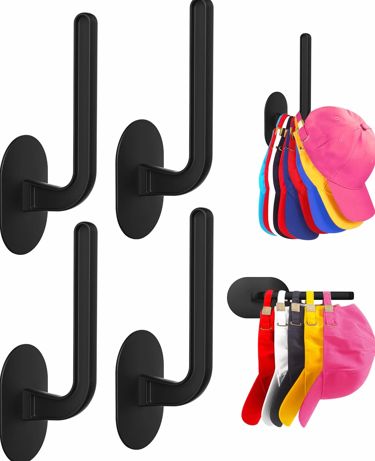 Eiito Gancio per cappelli organizer multiuso supporti ad alta aderenza nero 4