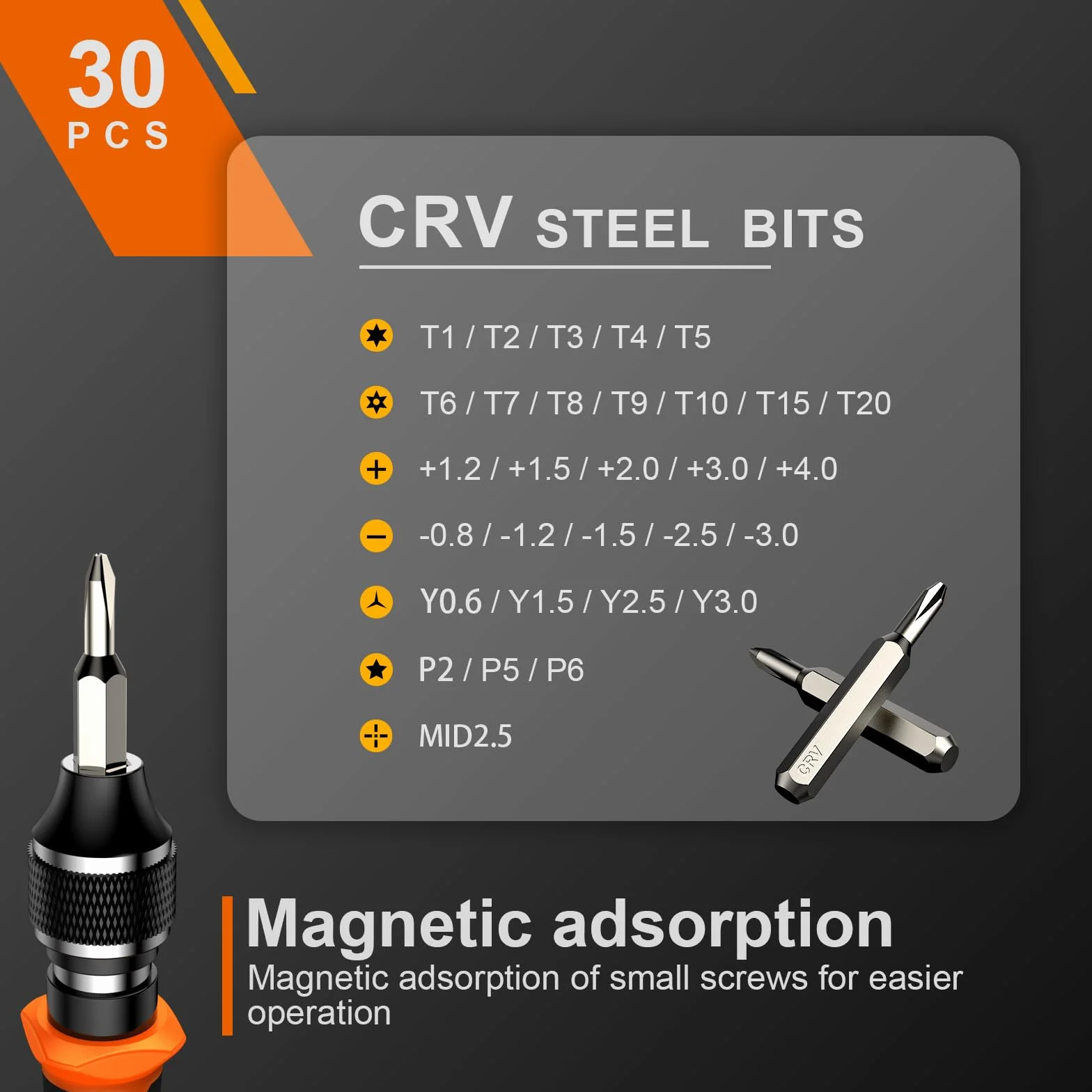 JOREST 40Pcs Set Cacciaviti Precisione, Kit Professionali con Torx T1 T2 T3 T4 T5, TR6 T7 T8 T9 T10 T15, Triwing Y00, Stella P2/5, -1.0/2.0, etc, per Switch, PS4, Xbox, PC, Laptop, Occhiali, Orologio
