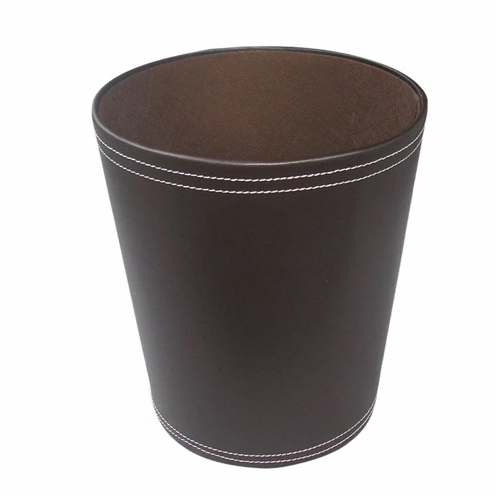 KINGFOM™ Classico Cestino per la Carta in Pelle, per Ufficio/Bagno/Cucina/Camera da Letto (Marrone)