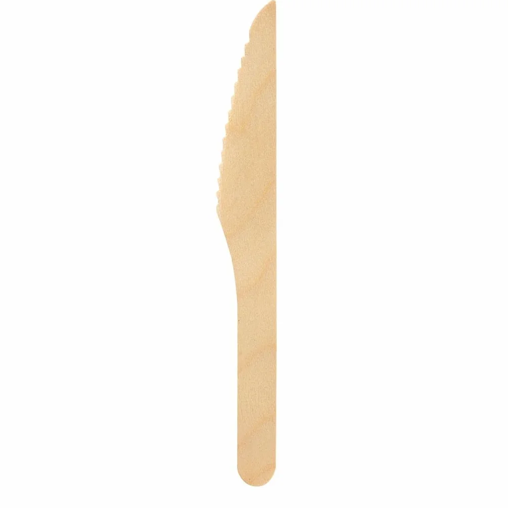 Coltelli in legno di betulla 16 cm monouso biodegradabili compostabili usa e getta