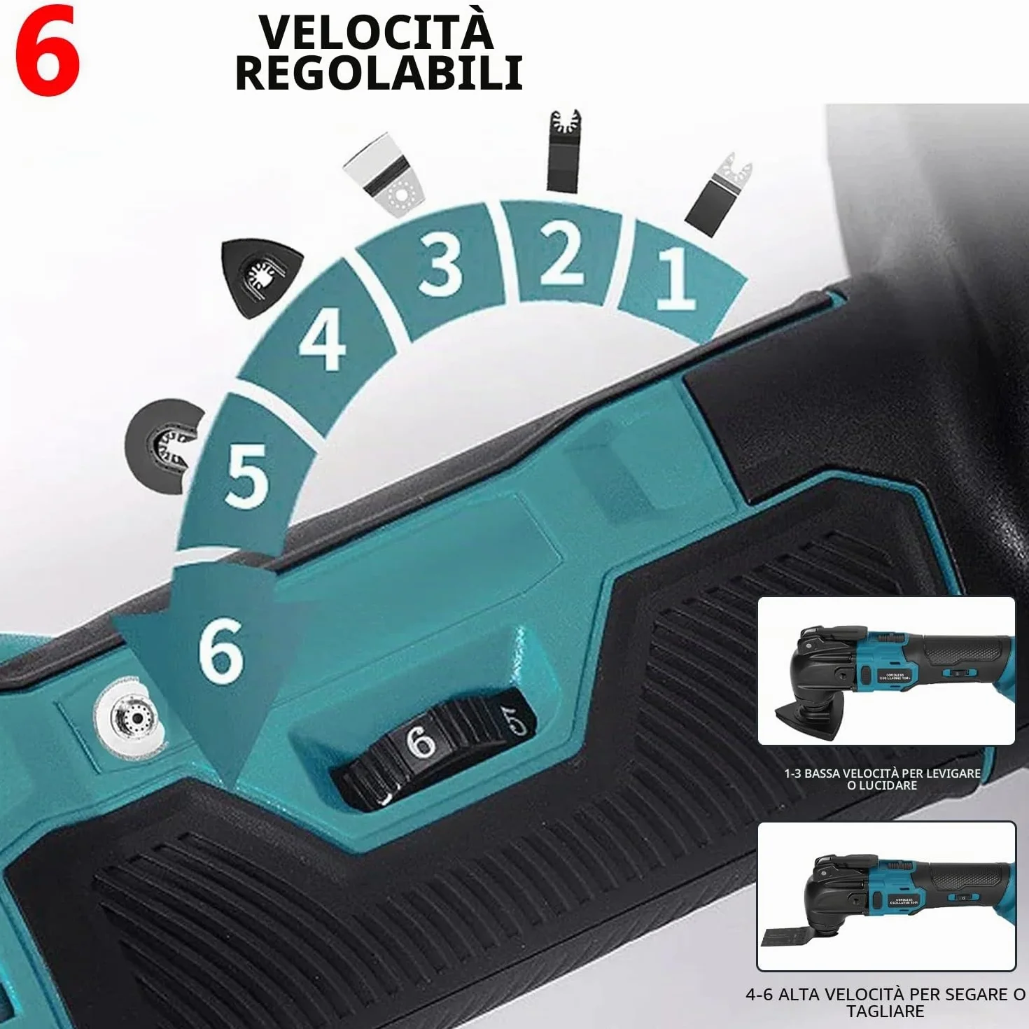 Makita 18 V Strumento Oscillante Multifunzione Senza Spazzole 6 Velocità Variabile