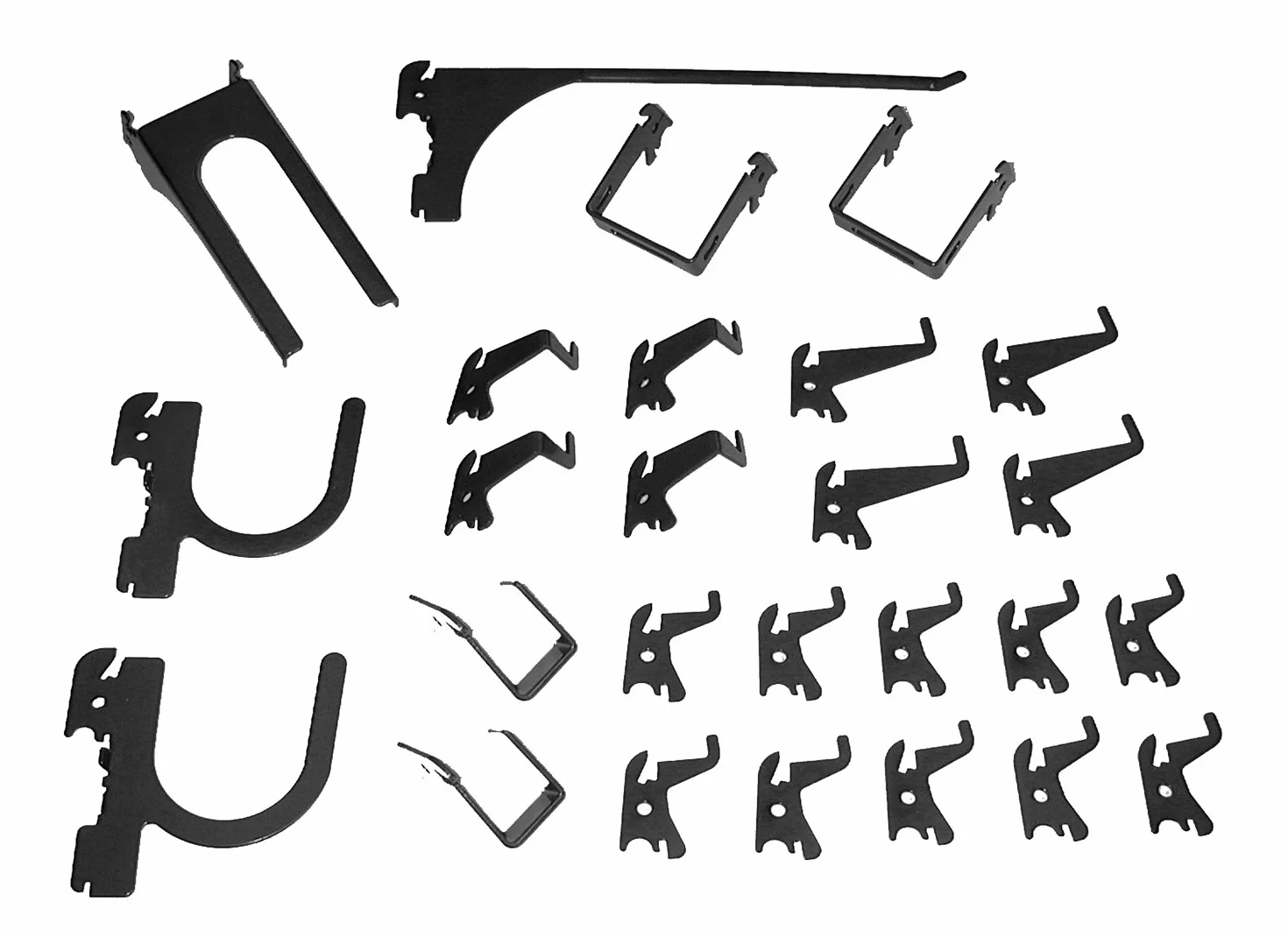 Wall Control KT-200-DLX B Assortimento di ganci Deluxe in metallo per pannelli portaoggetti con fessure, nero