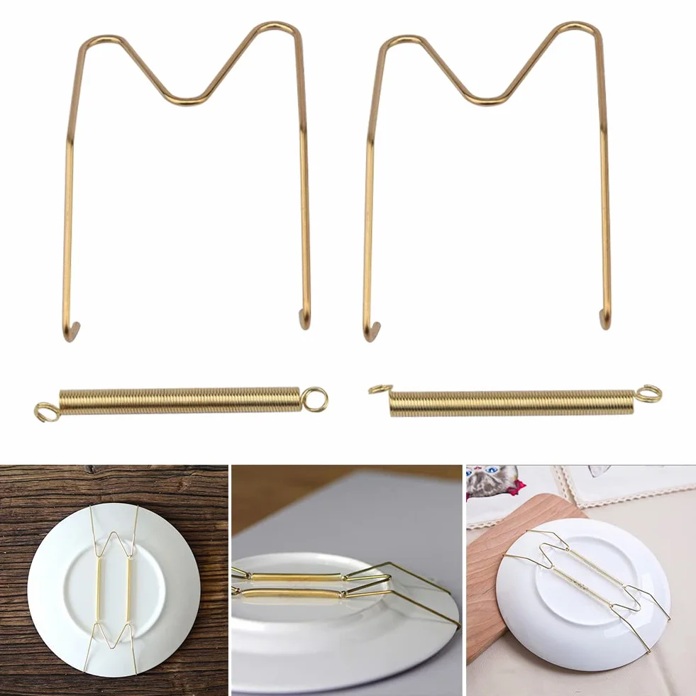 QLING 2 Pezzi Appendiabiti da Parete Sospensione Decorativa per Piatti 20,3 cm/25,4 cm/30,5 cm/35,6 cm/40,6 cm Appendiabiti da Parete Invisibili, Come Illustrato, 30,5 cm