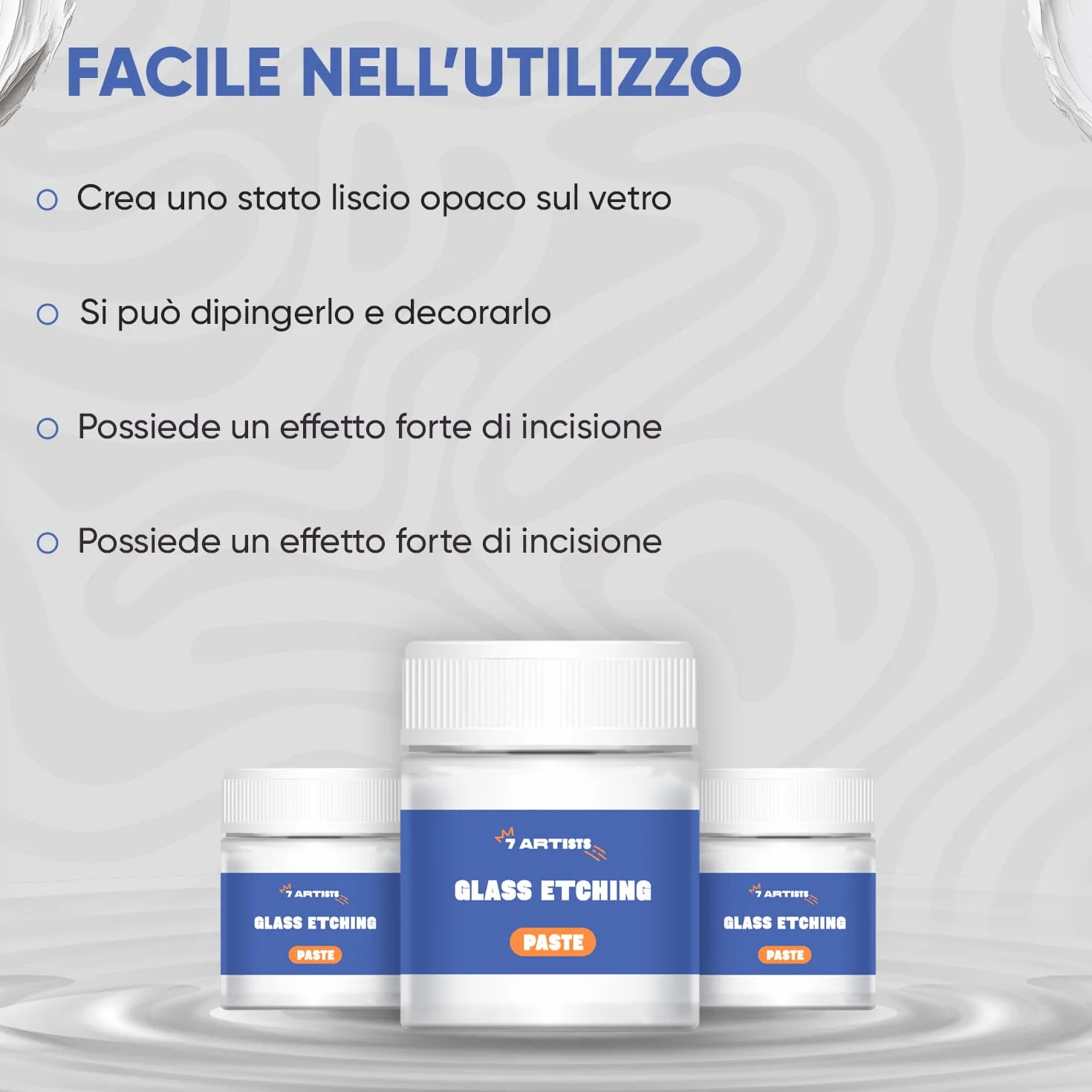 Pasta Acidificante per Vetro 50 ml (130 g) – Crema Acidante per Satinare, Decorare e Incidere | Etching Cream Vetro per Effetto Frost | Paste Acidatura Vetri Artigianato Creativo