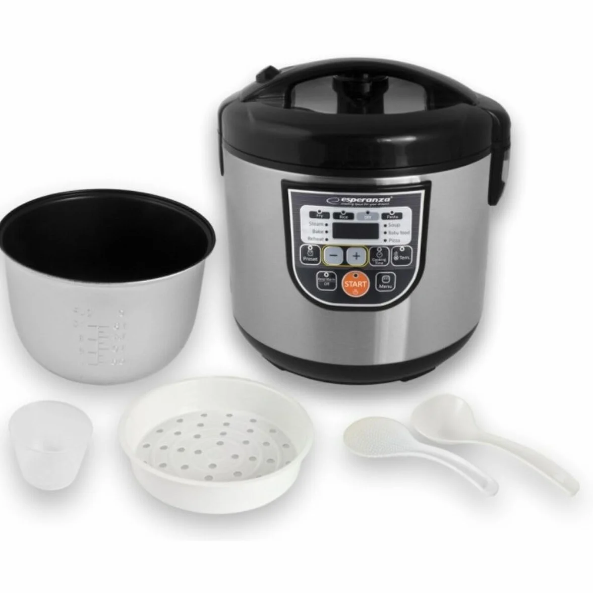 ESPERANZA EKG011 MULTICOOKER Cooking 5 L 860 W Negro, METÁLICO