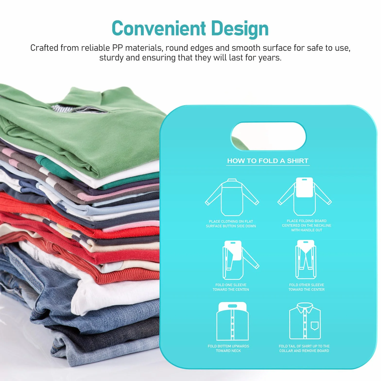 Set 2 Pezzi Tavola Pieghevole per Vestiti per Adulti, Strumento per Piegare Magliette e Camicie, Cartella per Abbigliamento Design Pratico, Uso Domestico per Armadi