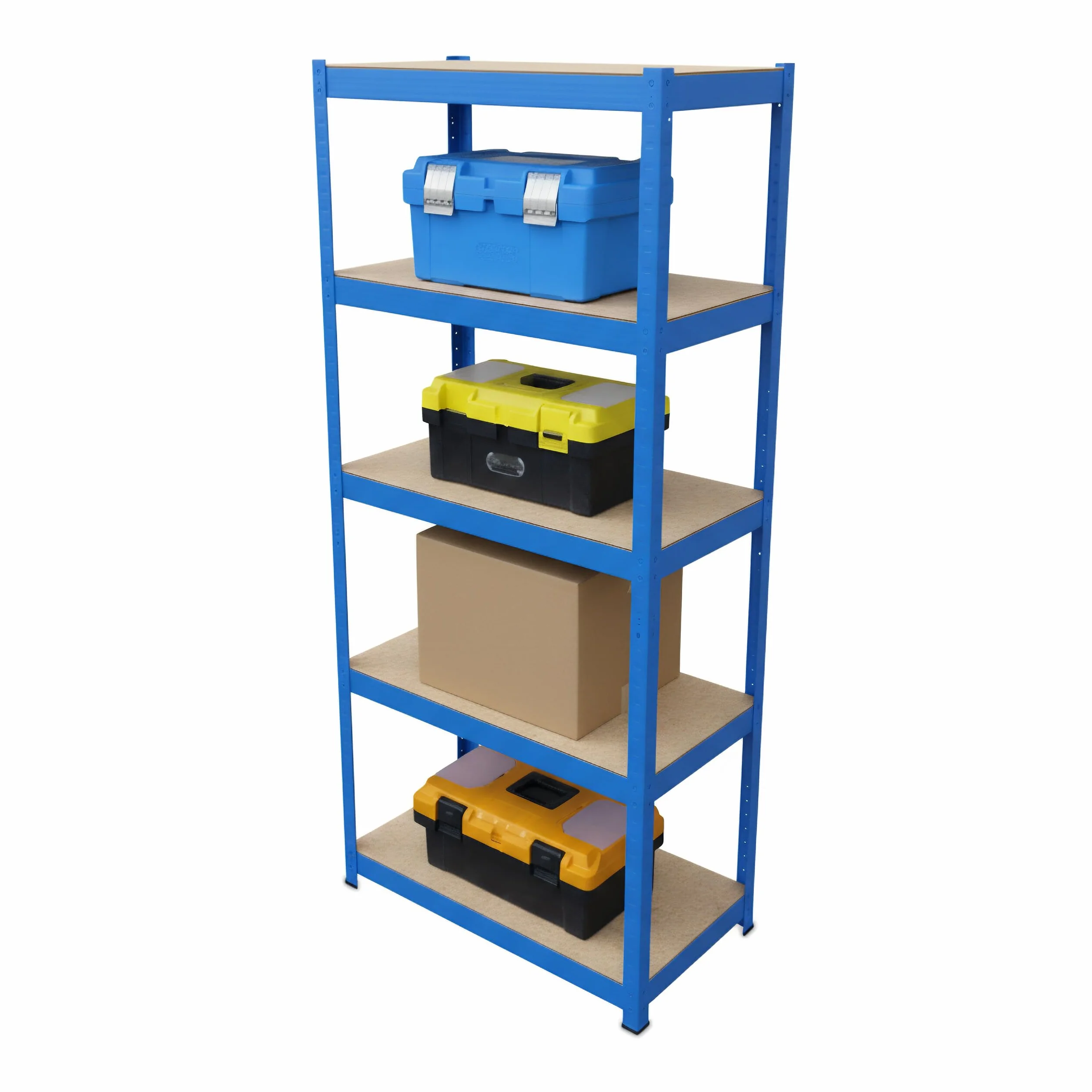 Scaffale Pesante Relaxdays, HxLxP 180x60x30 cm, carico Massimo 500 kg, 5 Ripiani, scaffale per Cantina, Blu