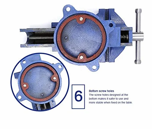 KATSU Morsa da Banco 5" 125mm 5,2kg, Heavy Duty 360 Gradi Base Girevole Tornio Fresatrice Tavolo Morsetto da Banco per Meccanici e Ingegneri 402351