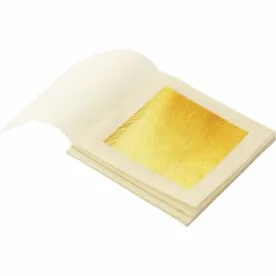 lotto di 10 foglie d'oro commestibili 43 mm X 43 mm 100% puro 24 carati