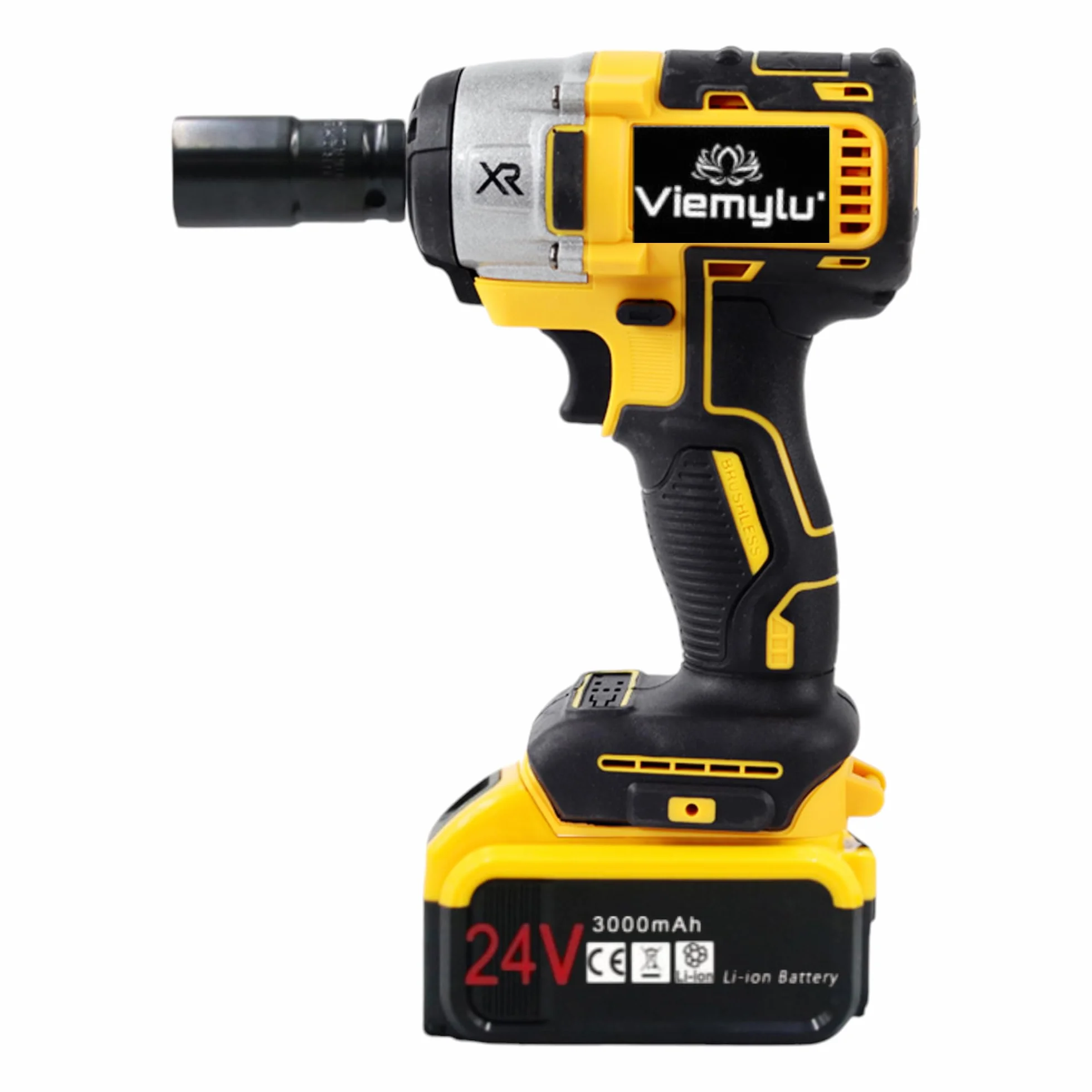 Avvitatore ad Impulsi,2 batterie 3.0ah 24V Brushless 520 Nm Avvitatori a Massa Batteria, Mandrino(1/2")