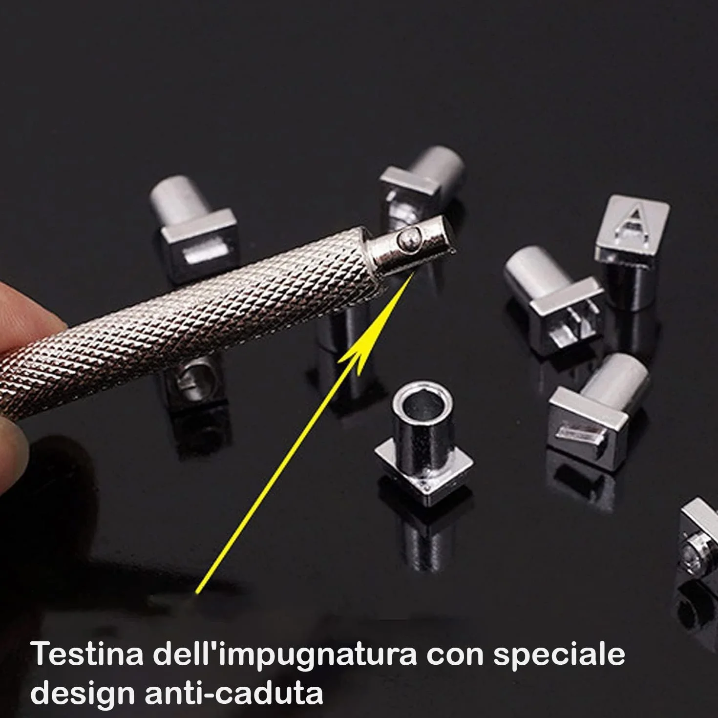 37 Pezzi Timbro per Pelle Timbro in Rilievo Punzoni per Metallo 6,5mm Timbri Alfabeto A-Z e Numero 0-9 Timbri in Metallo Punzoni Numerici per Metallo con Maniglie per DIY Artigianato in Pelle
